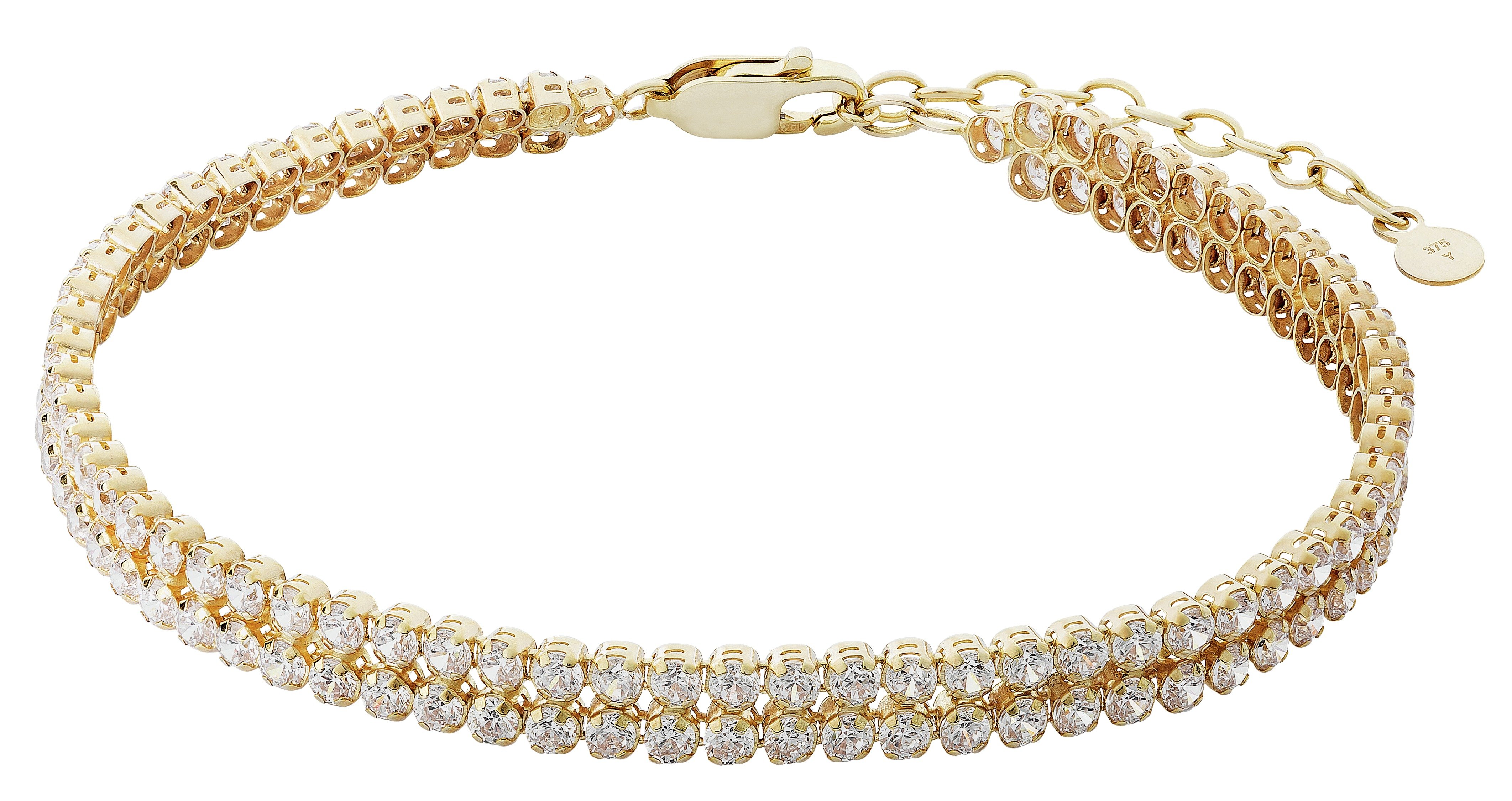 Revere 9ct Gold Cubic Zirconia Two Row Tennis Bracelet Review