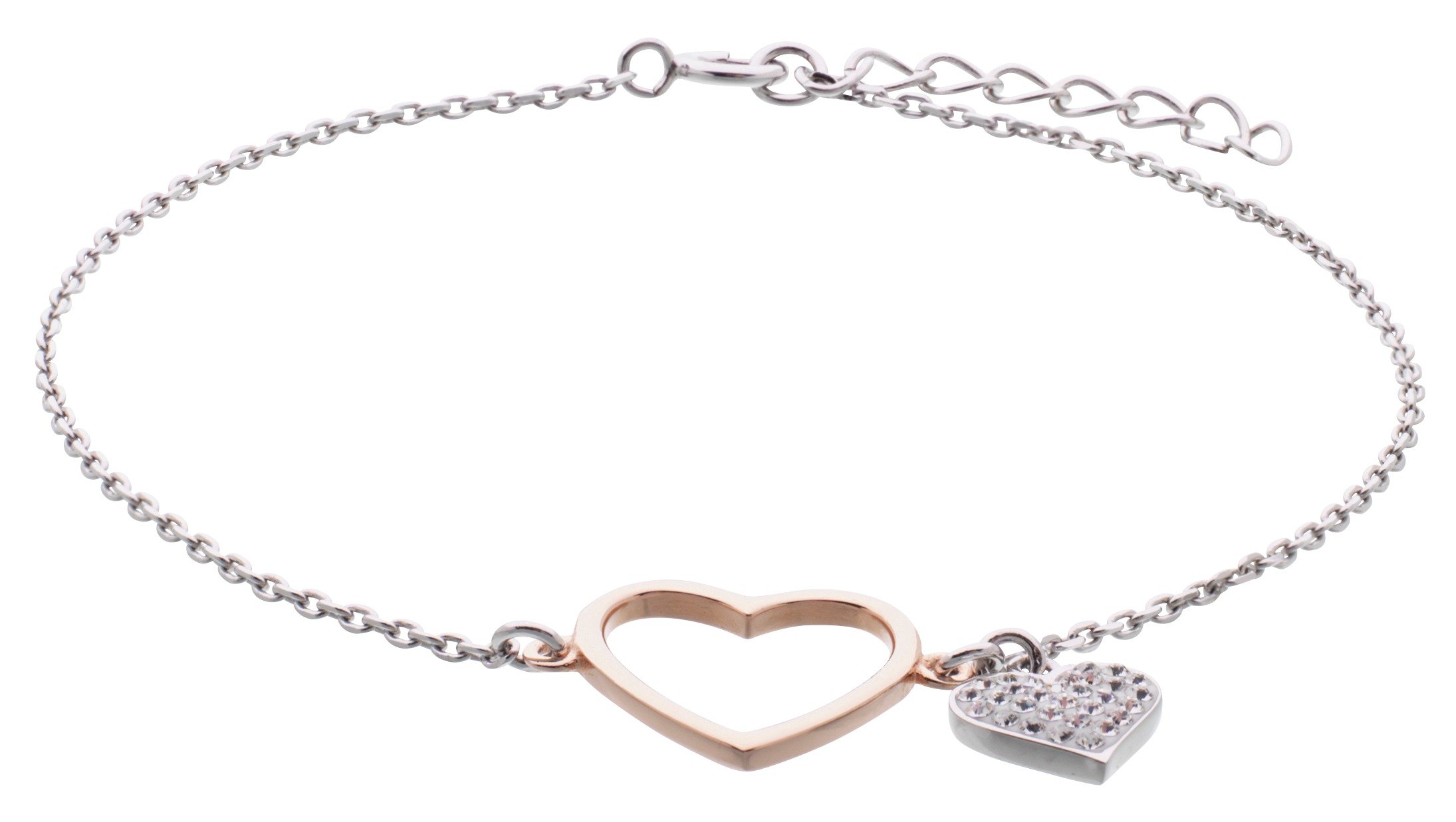 Evoke Rose Gold Plated Silver Crystal Double Heart Bracelet Review