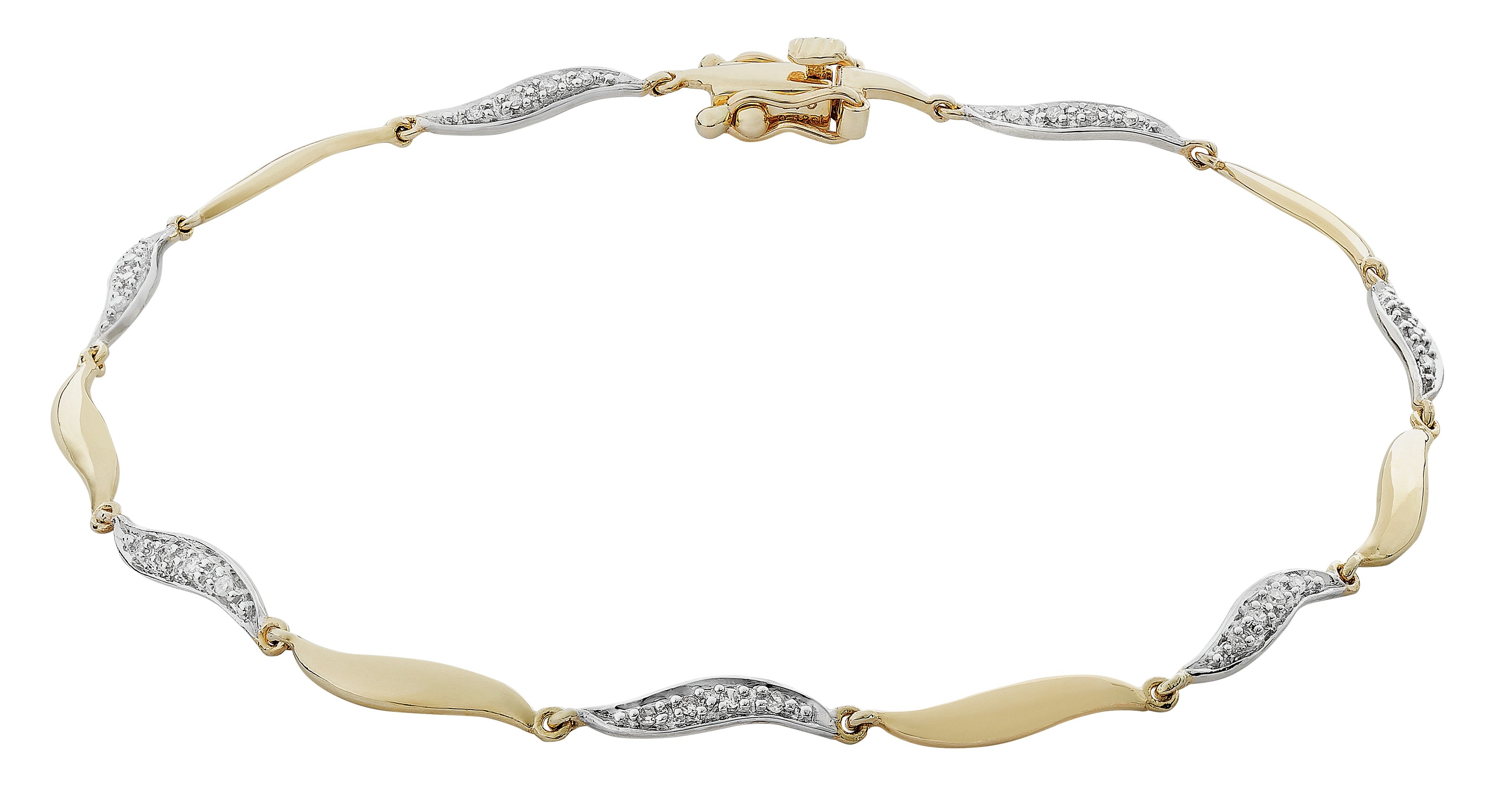 Revere 9ct Gold 0.12ct tw Diamond Wave Bracelet review