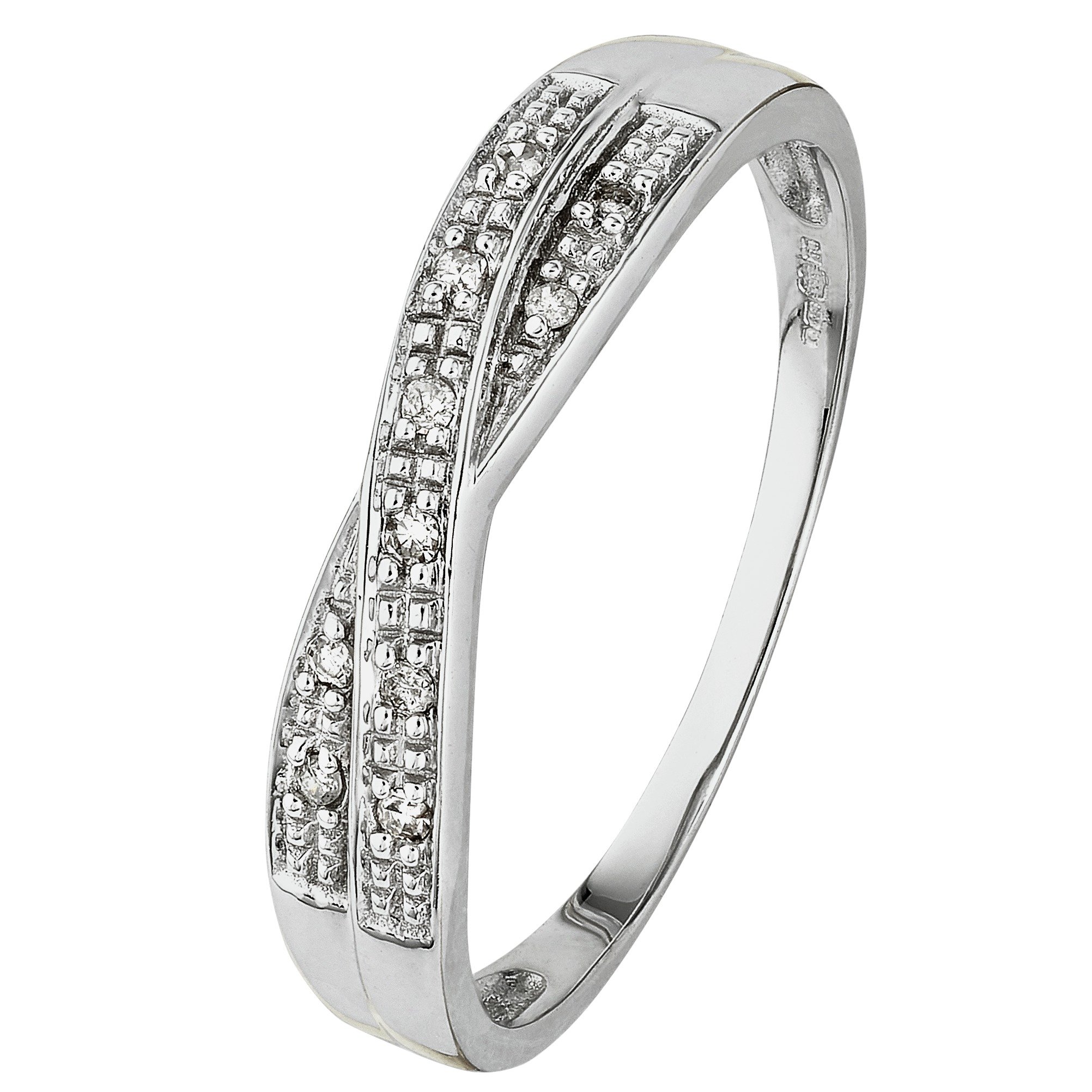 Revere 9ct White Gold Diamond Accent Crossover Eternity Ring Review