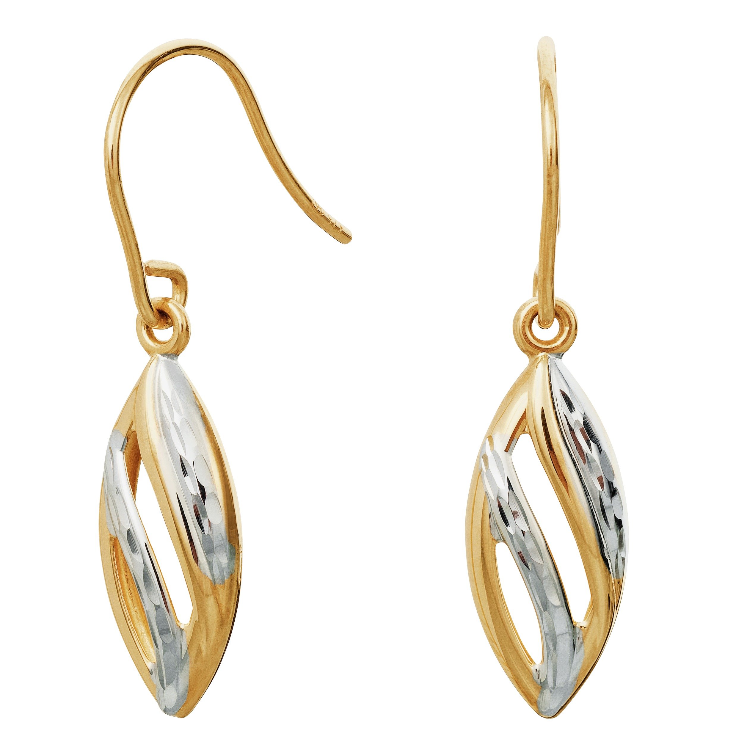 Revere 9ct Gold White Rhodium Diamond Cut Drop Earrings review