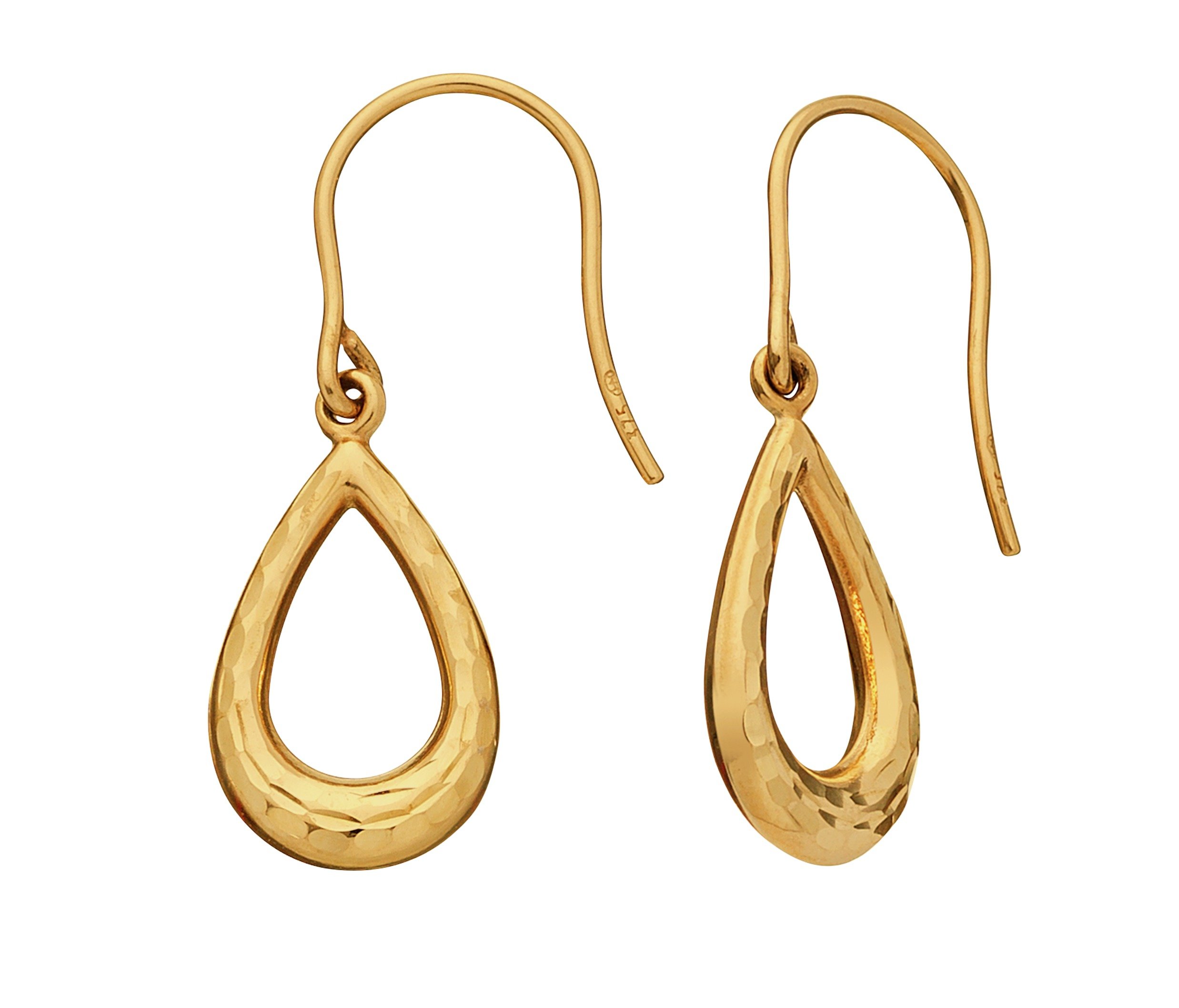 Revere 9ct Gold Diamond Cut Teardrop Earrings review