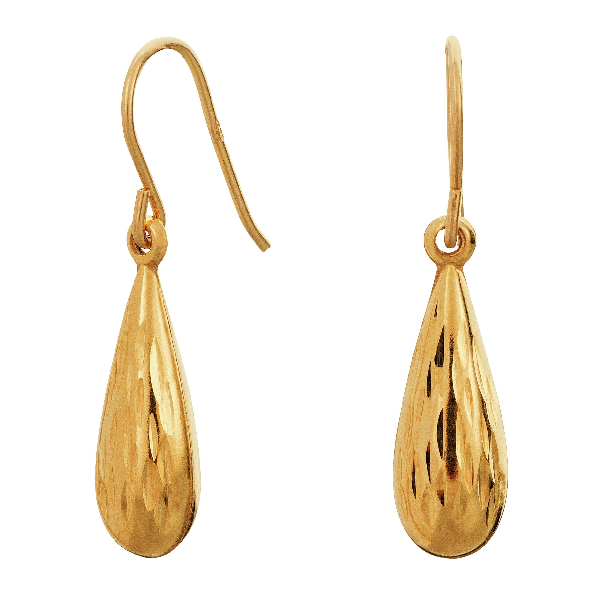 Revere 9ct Gold Diamond Cut Drop Earrings review