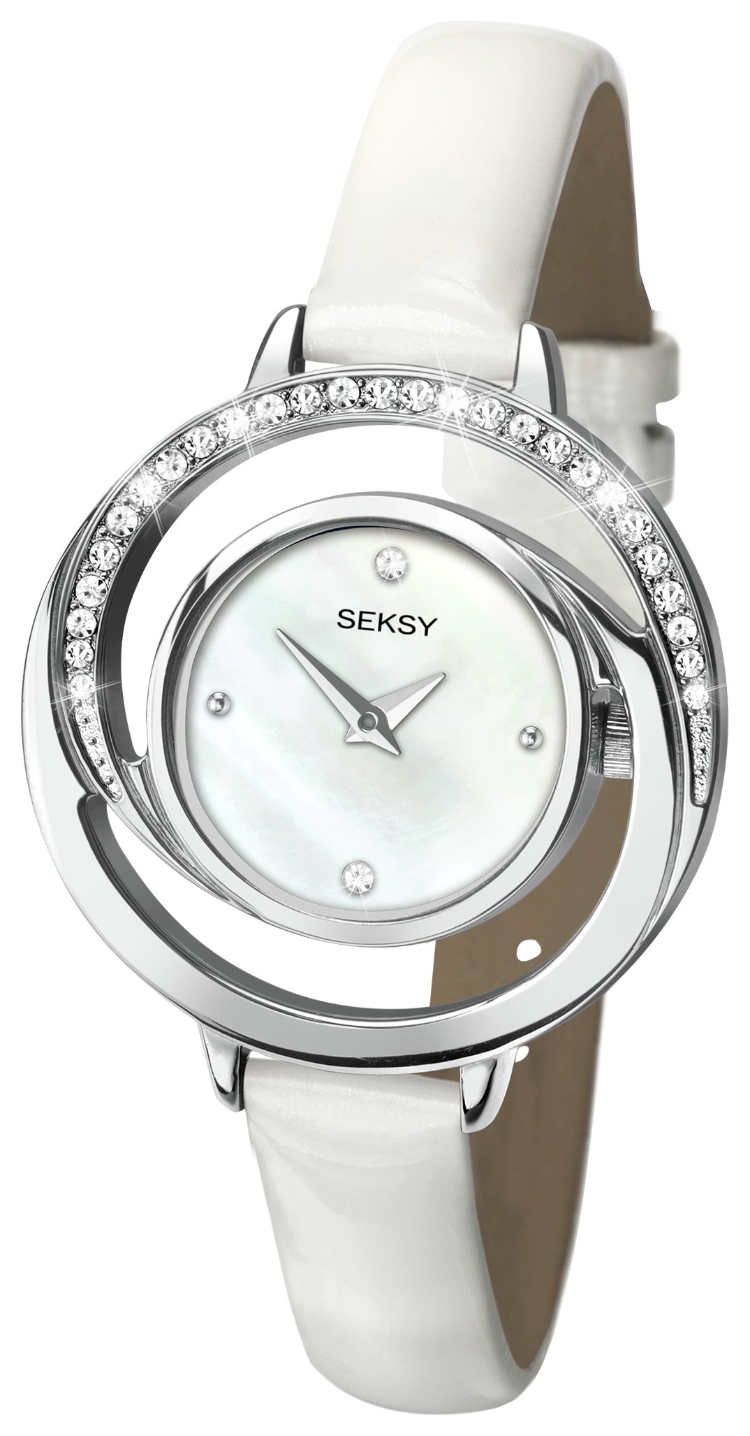 Seksy Ladies' White Mother of Pearl Dial & Leather Strap review