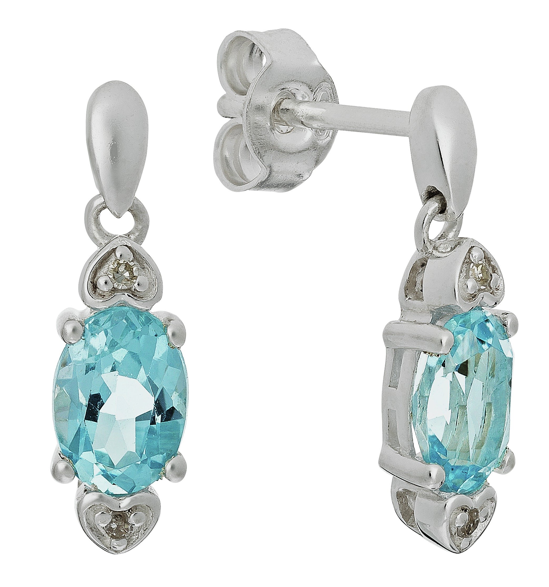 Revere Sterling Silver Topaz and Diamond Accent Earrings review