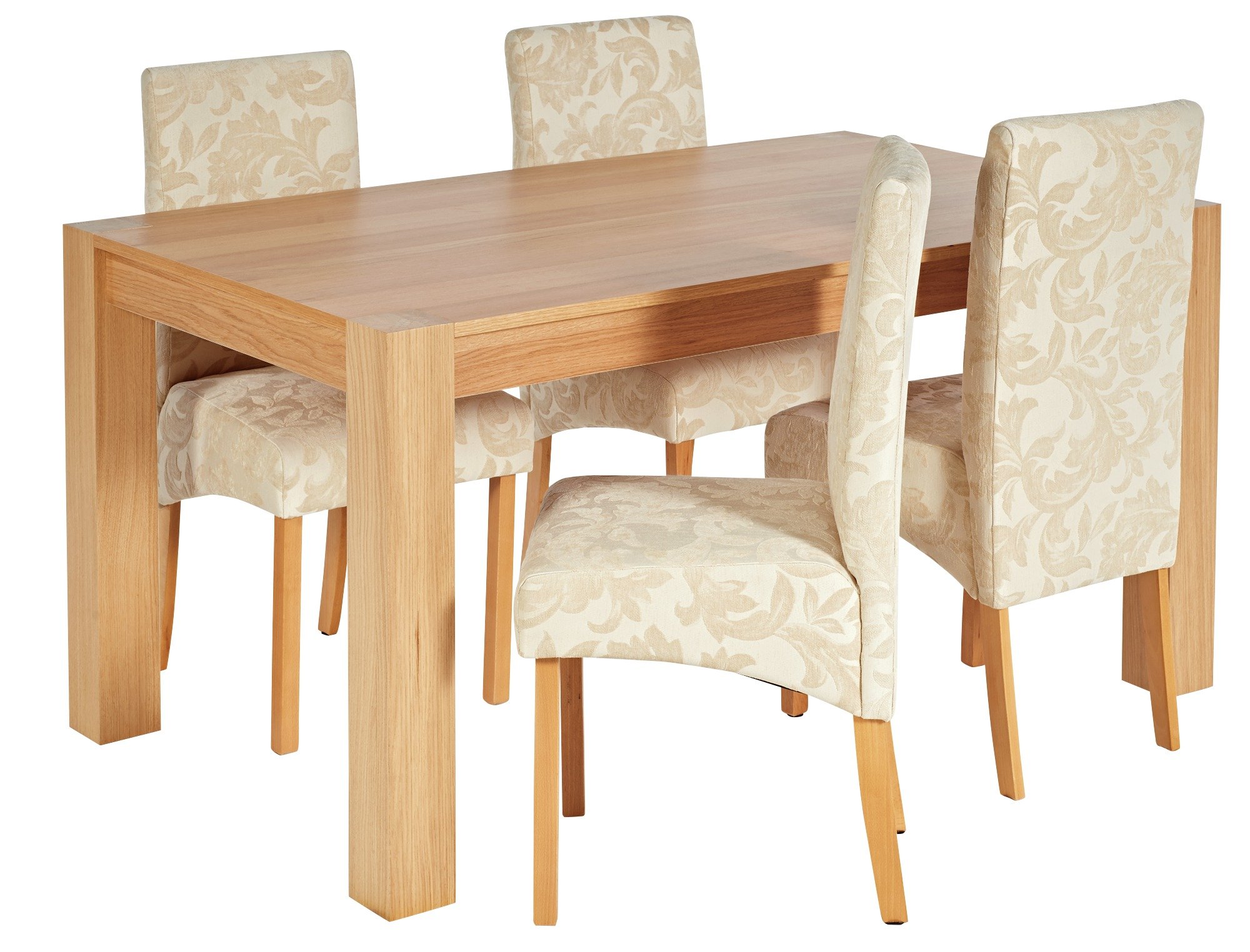 Heart of House Alston Oak Veneer Table &4 Chairs -Cream Dmsk review