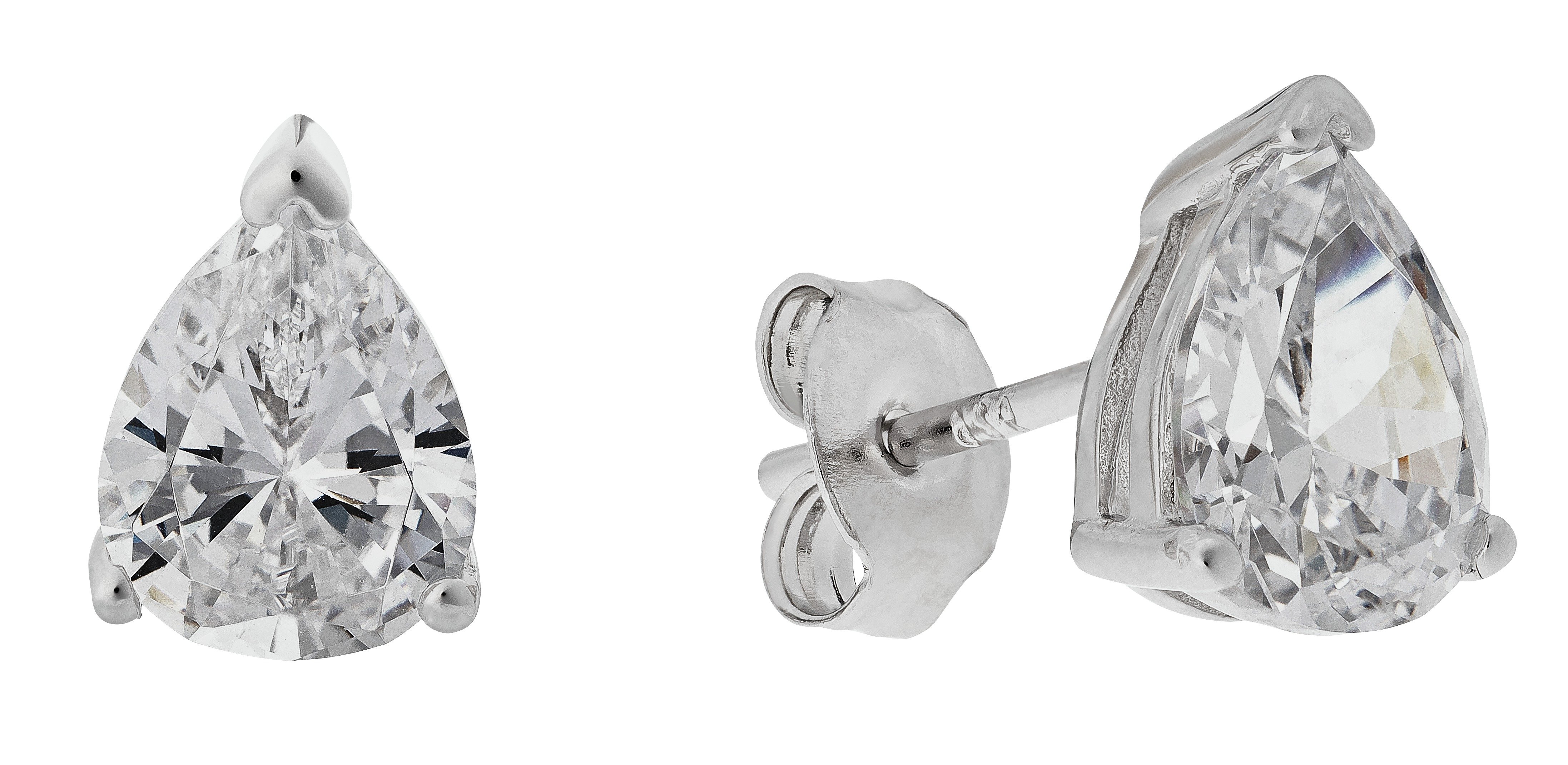 Revere Platinum Plated Silver 2.50ct Look CZ Pear Earrings review