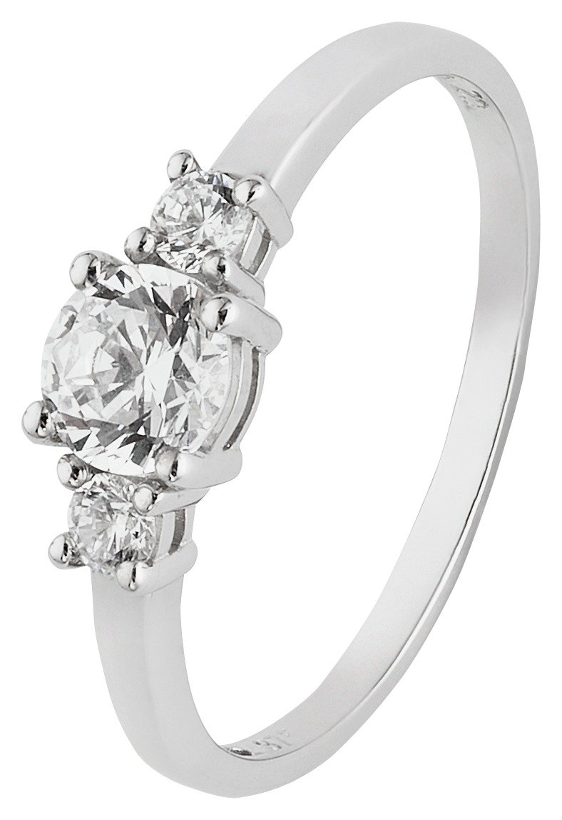 Revere 9ct White Gold Cubic Zirconia Trilogy Stone Ring review