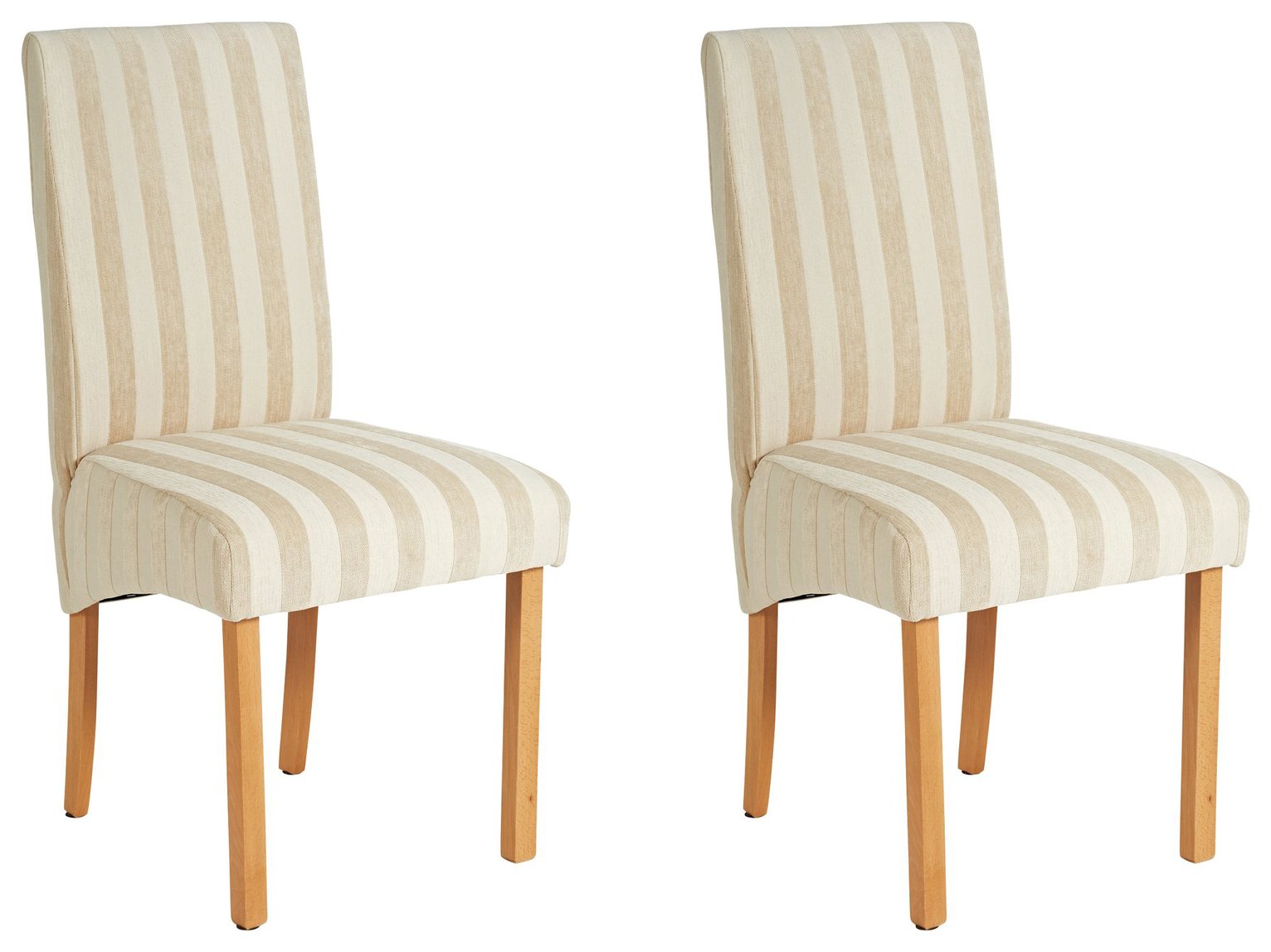 Collection Pair of Fabric Skirted Chairs - Cream Stripe Review