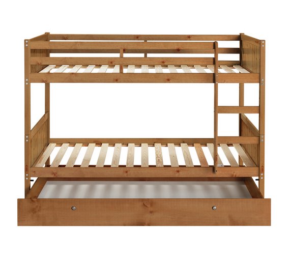 Buy HOME Detachable Single Bunk Bed Frame with Storage Pine at Argos
