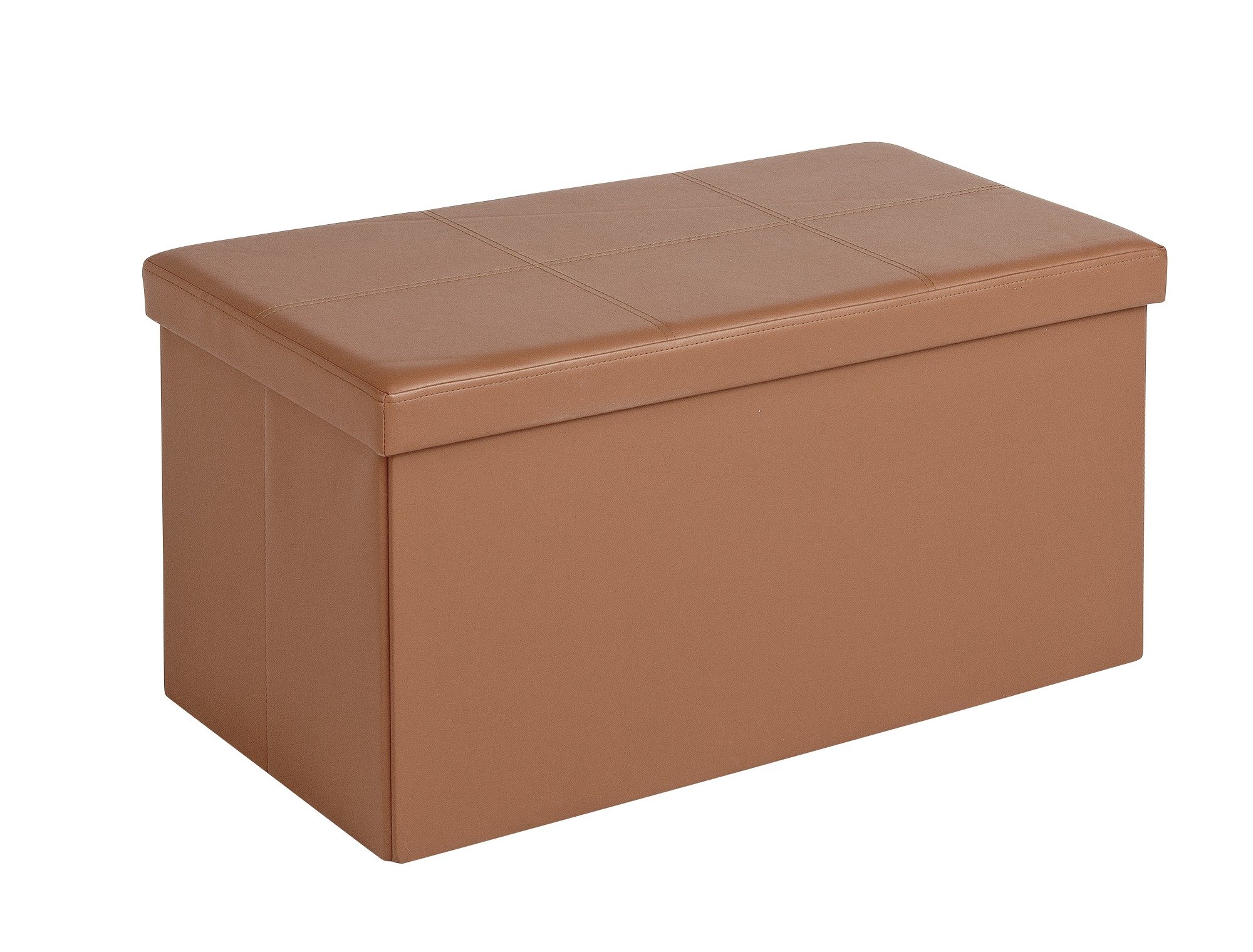 HOME Large Faux Leather Ottoman - Tan Review