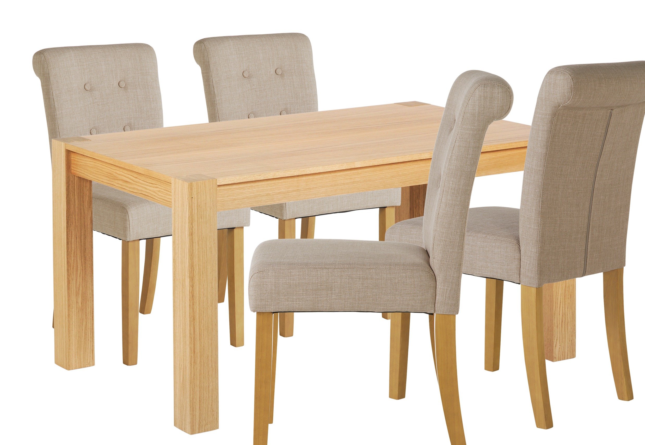 Heart of House Dalton Oak Veneer Table & 4 Chairs - Oatmeal Review