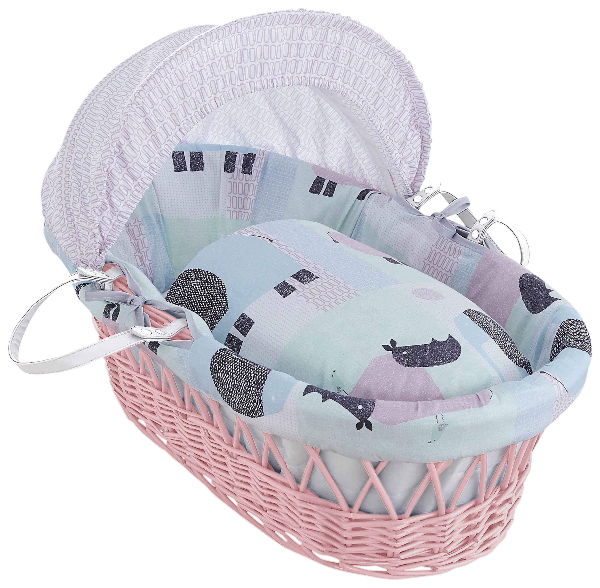 Clair de Lune Stanley & Pip Pink Wicker Moses Basket Review