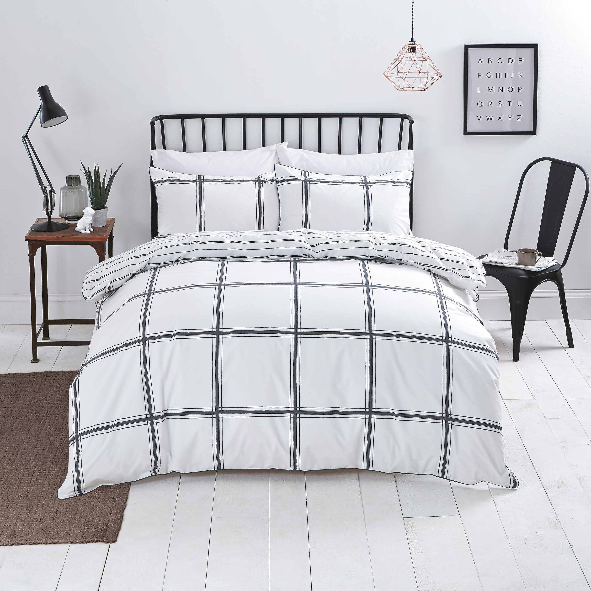 Review of Sainsbury's Home Restoration Check Duvet Cover Set Double