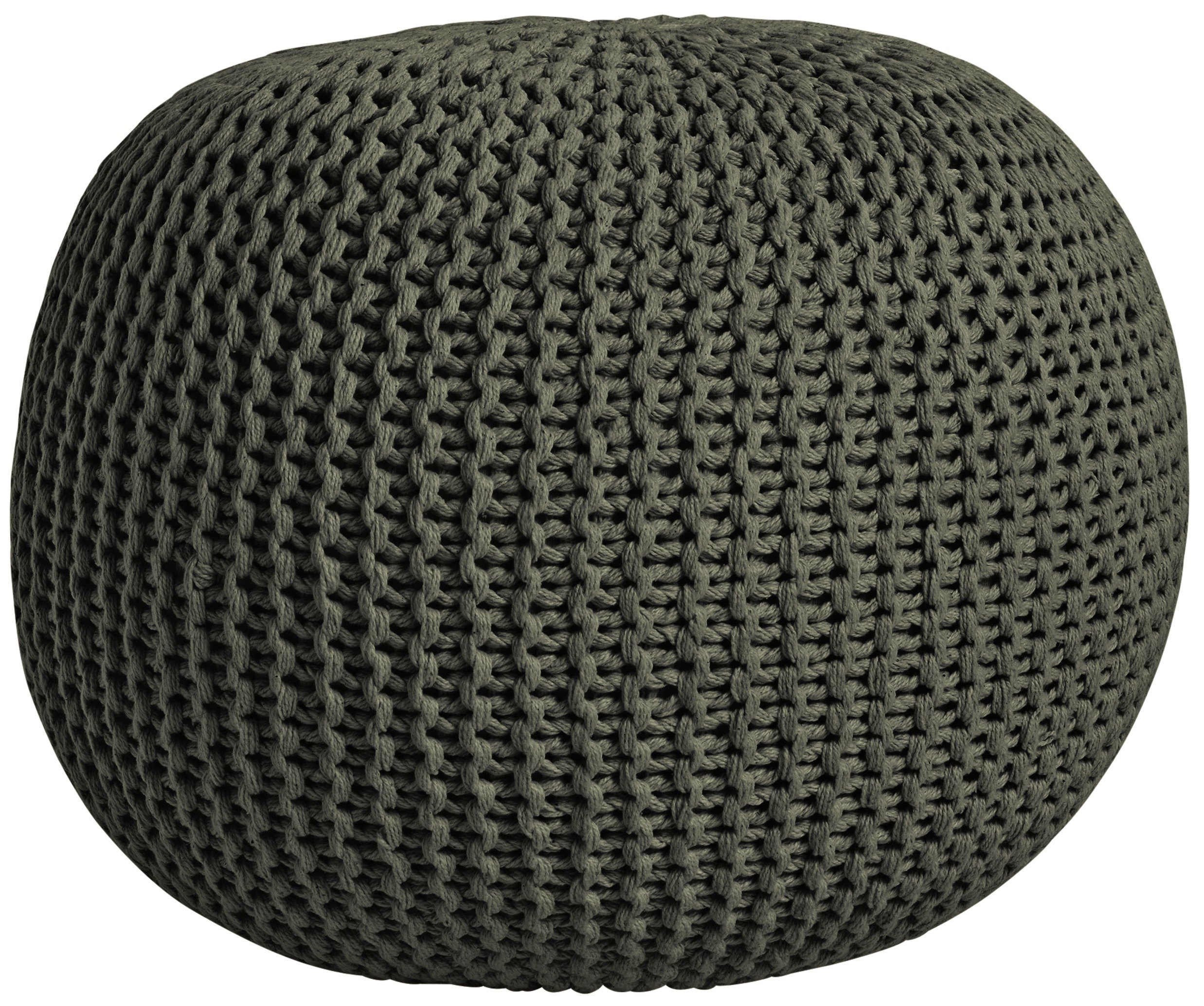 HOME Knitted Pouffe Footstool - Charcoal Review