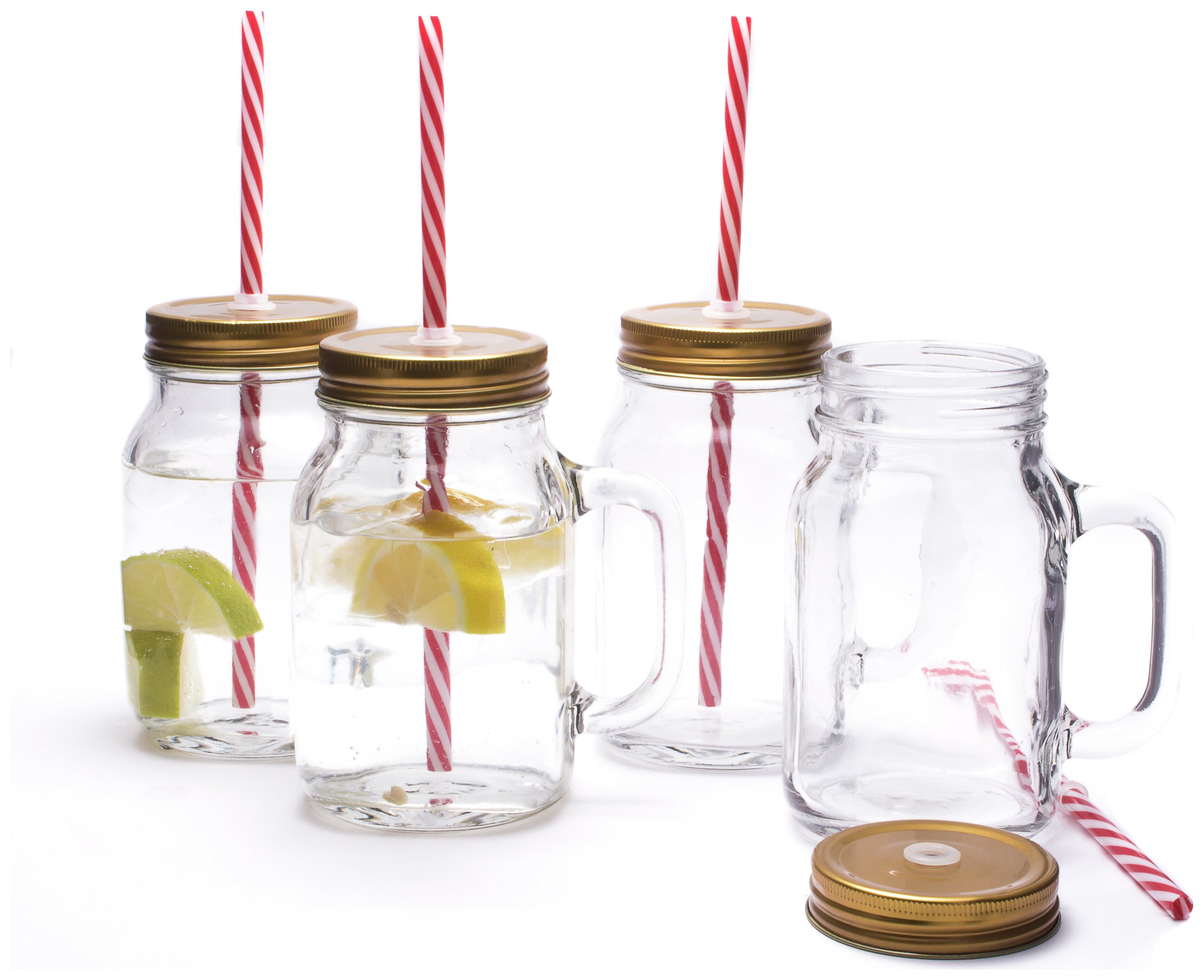 Mixology Mason Pint Jar Mugs, Lids and Straws - Set of 4 Review