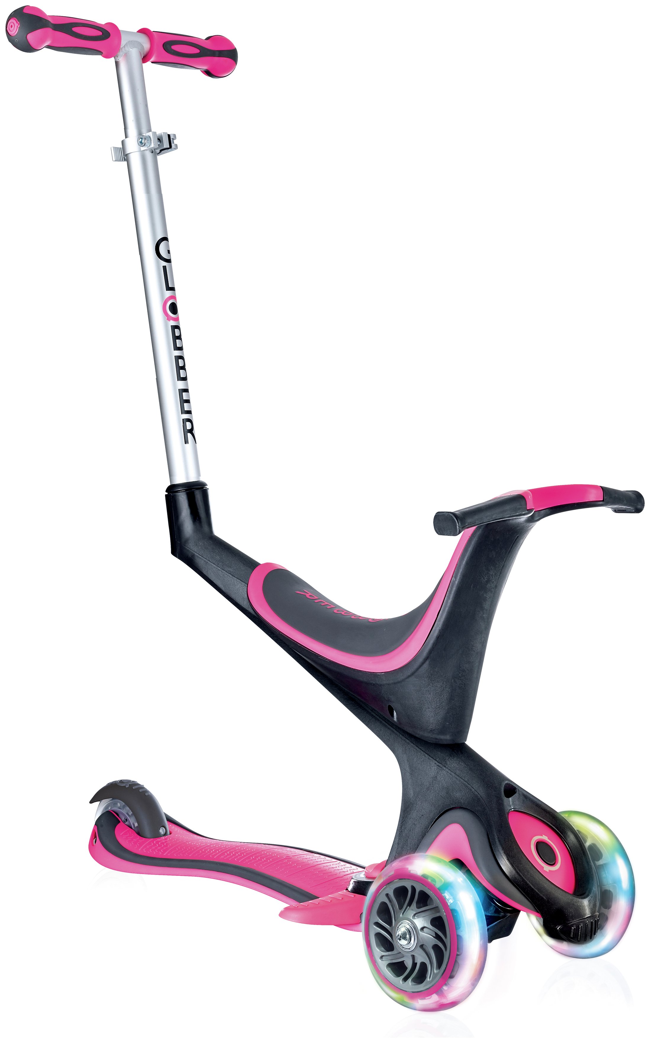 Globber Evo 5-in-1 Lights 3 Wheel Scooter - Deep Pink Review