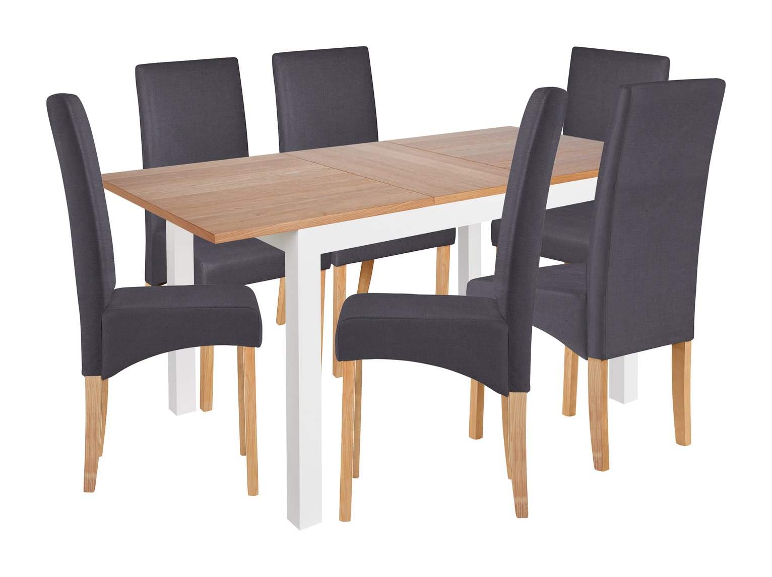 Collection Clifton Extendable White Table & 6 Chairs - Charcoal Review