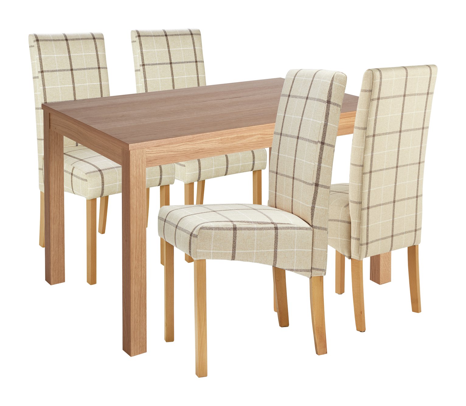 Review of Collection Clifton Oak Dining Table & 4 Chairs Cream Check