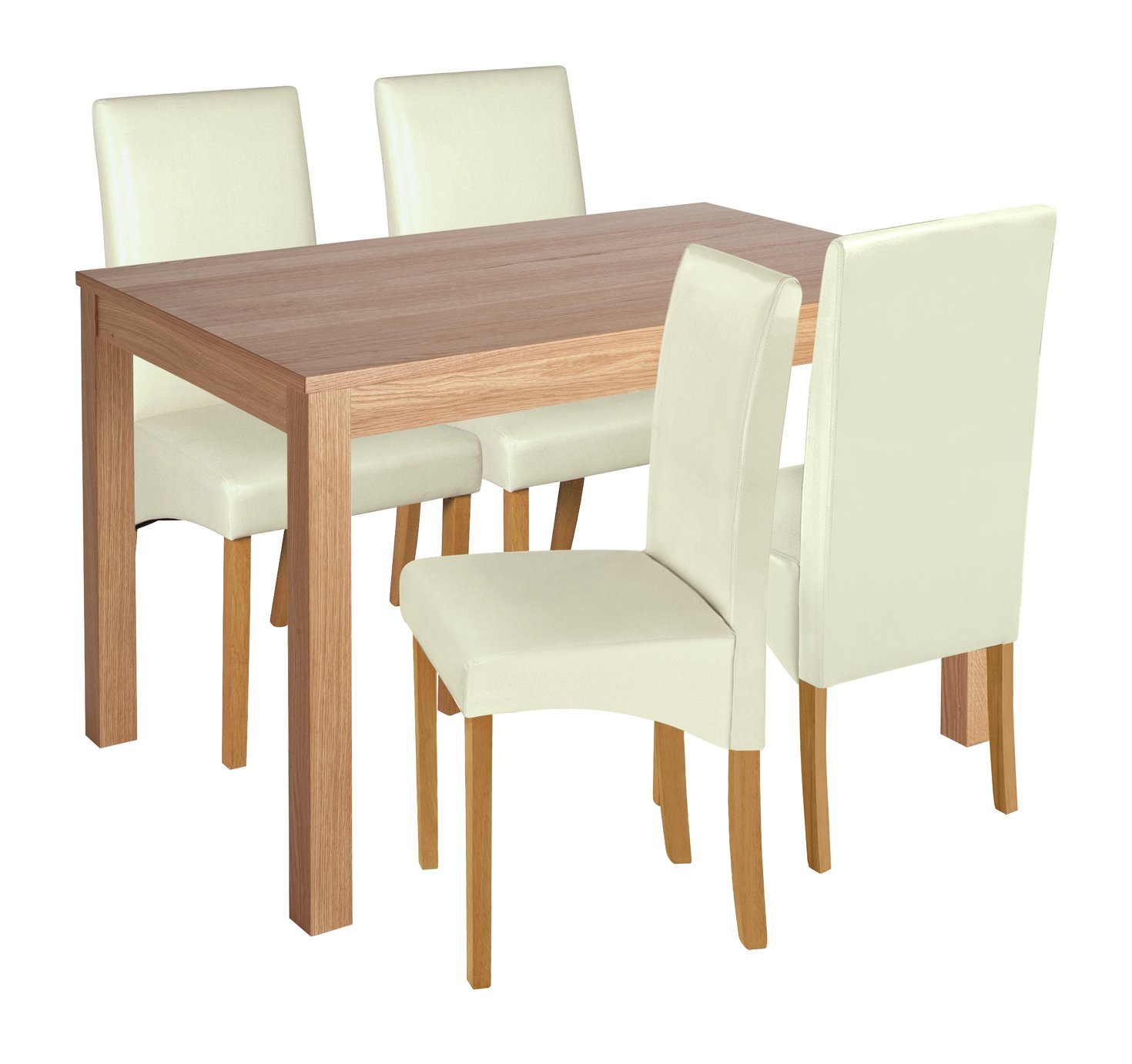 Collection Clifton Oak Veneer Table & 4 Chairs - Cream Review