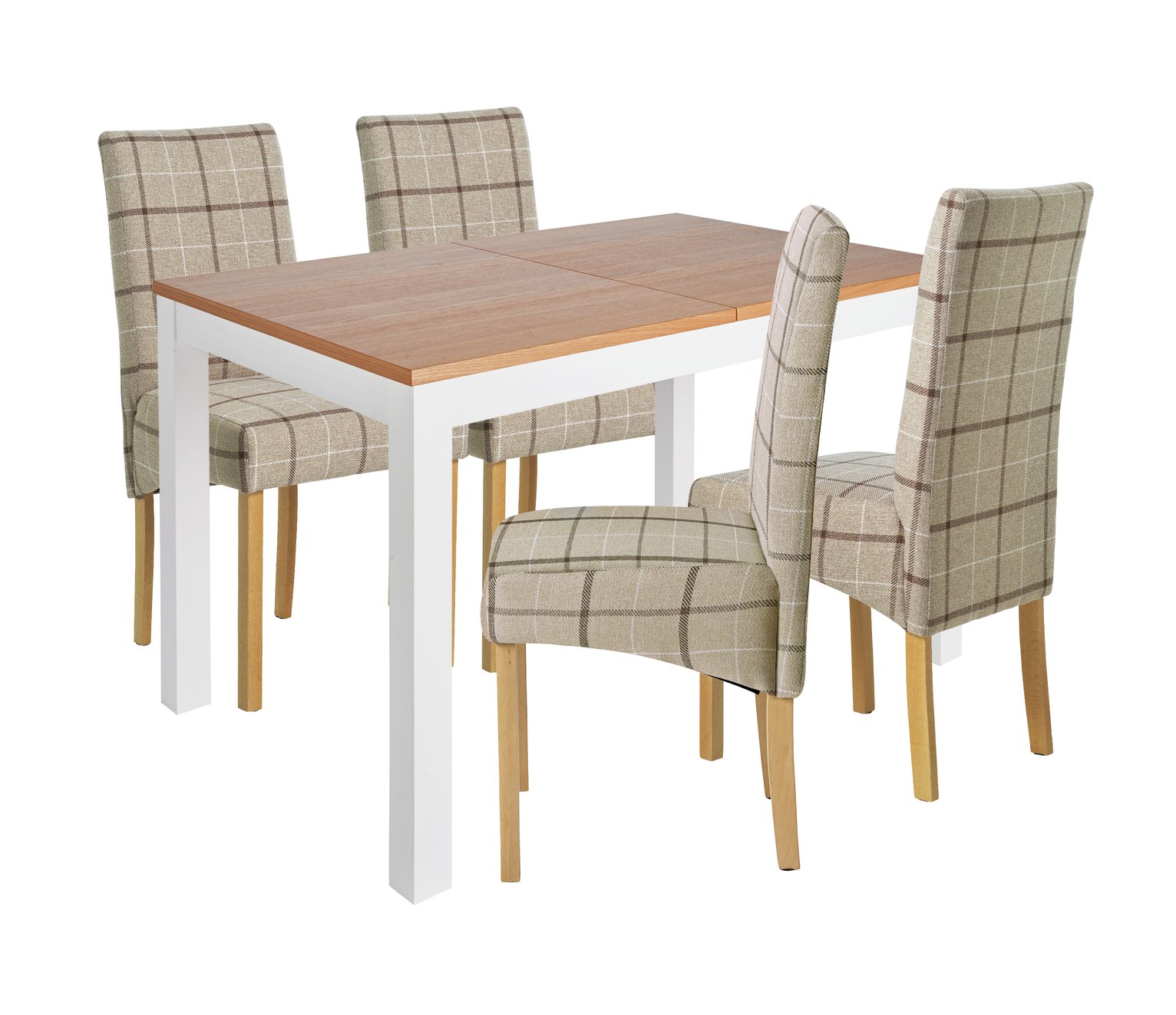 Collection Clifton Large Extendable Table & 4 Chairs - Mink Check Review