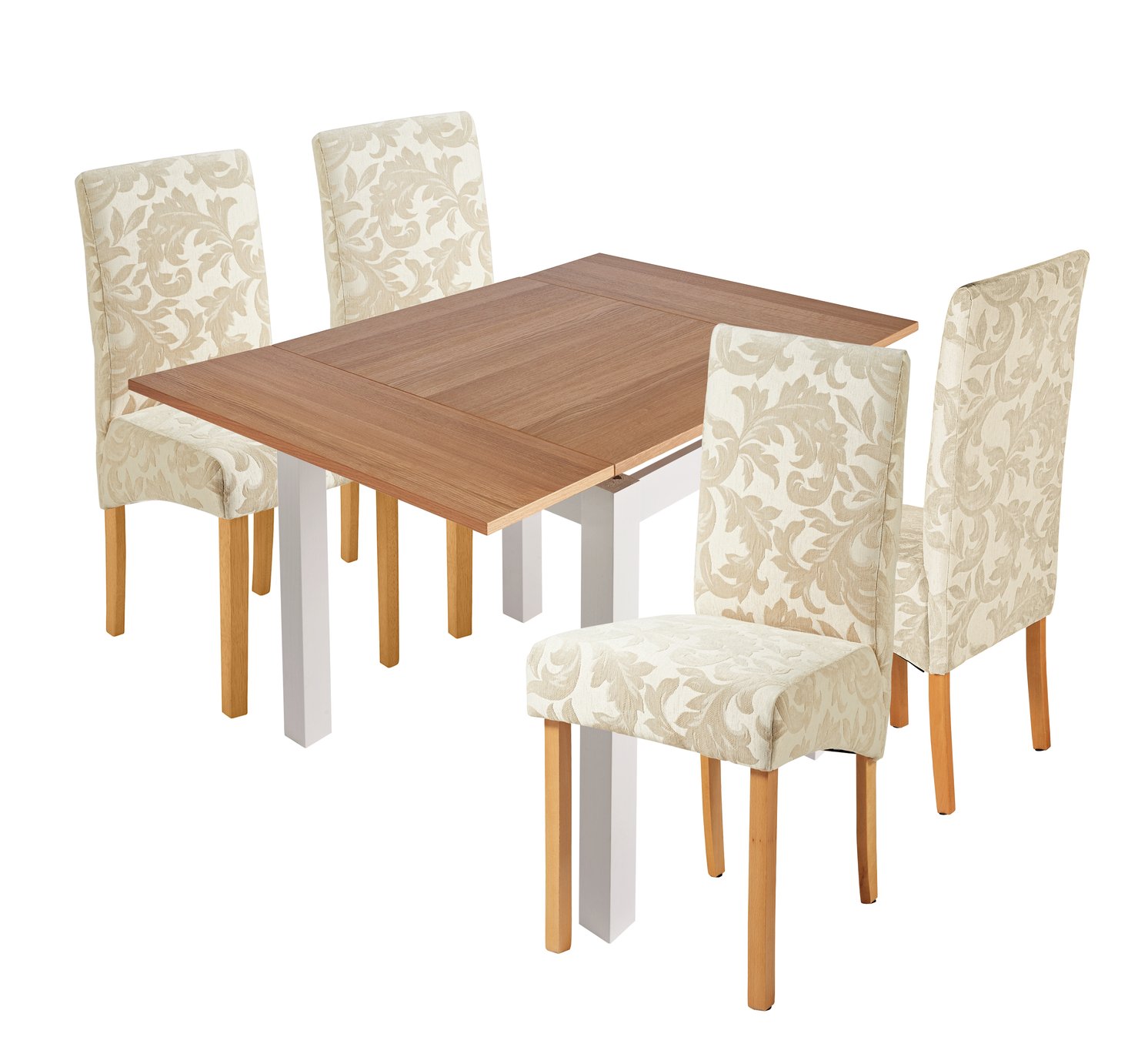 Collection Clifton Extendable Large Beech Table & 4 Chairs - Damask Review