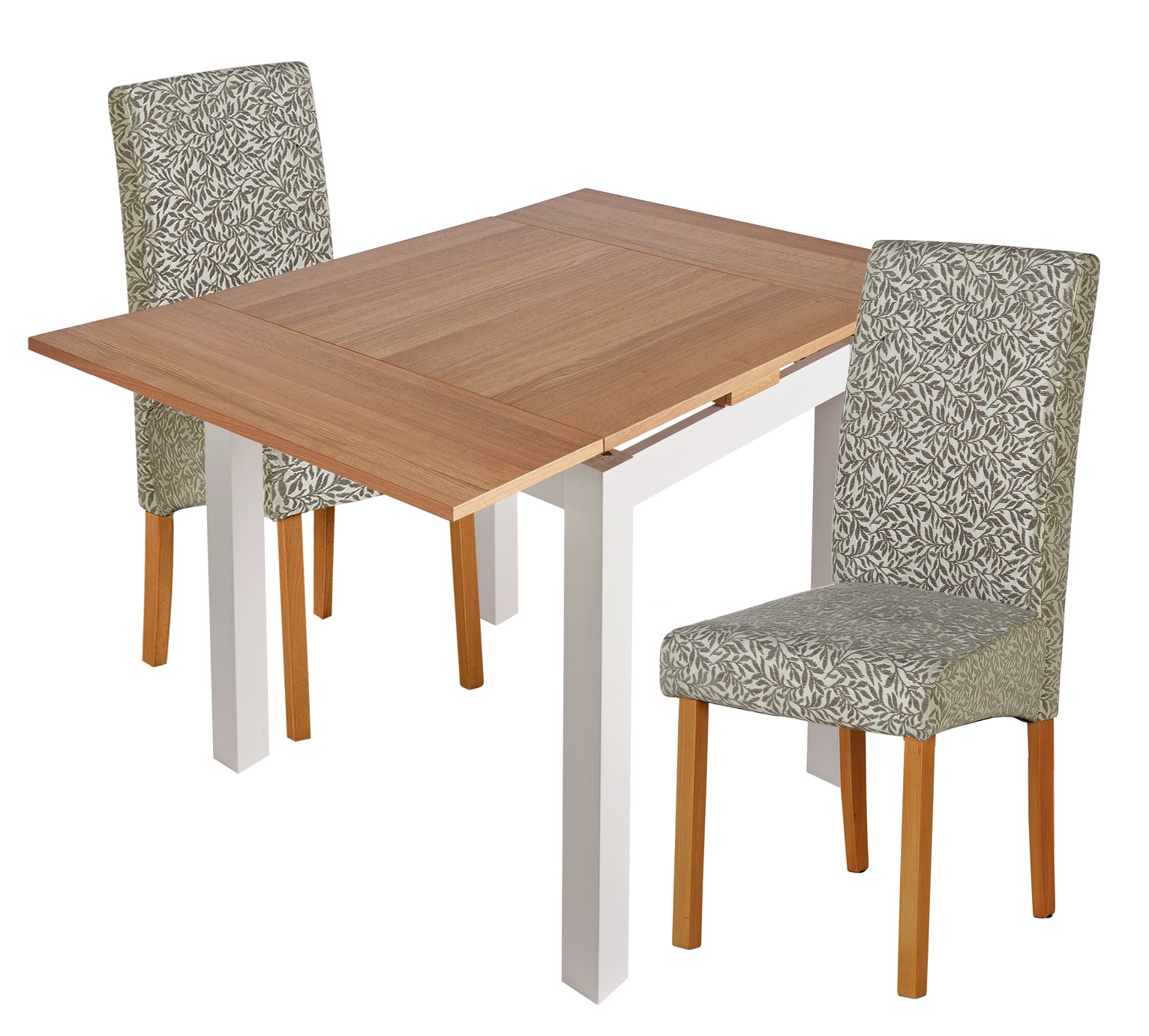 Collection Clifton Extendable Table & 2 Chairs - Floral & White Legs Review