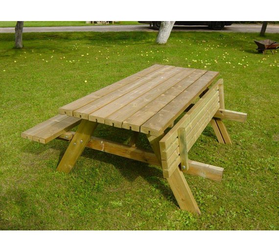 Buy Grange Fencing Oblong Garden Table with Foldable Seats at Argos.co