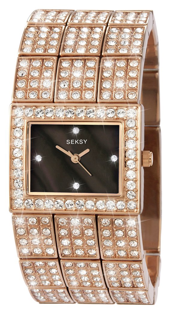 Seksy Ladies' Brown Dial Rose Gold Colour Bracelet Watch review