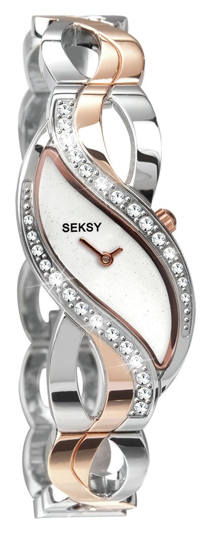 Seksy Ladies' Two Tone Crystal Set Bracelet Watch review