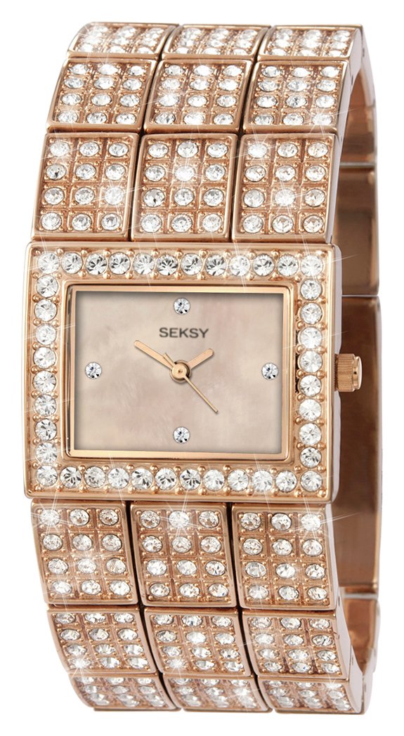 Seksy Ladies' Rose Gold Plated Stone Set Bracelet Watch review