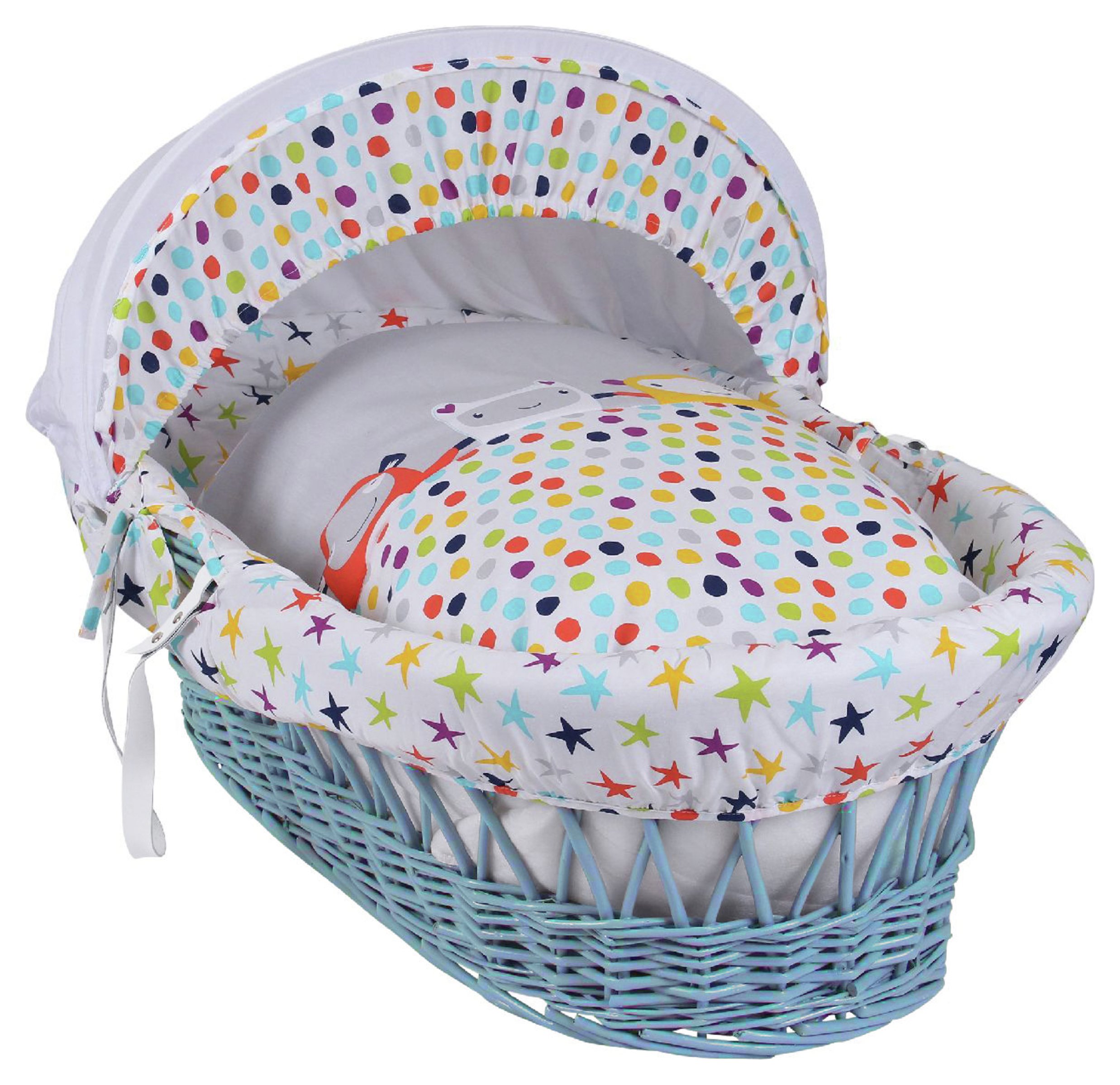 Clair de Lune The Dudes Blue Wicker Moses Basket Review