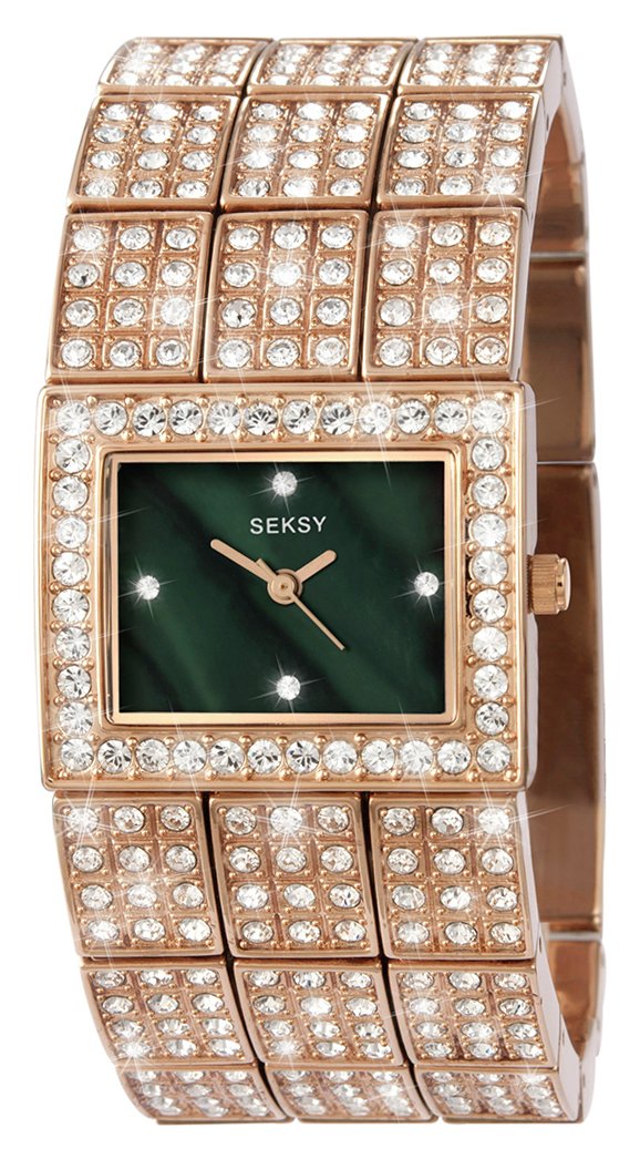 Seksy Ladies' Rose Gold Plated Stone Set Watch review