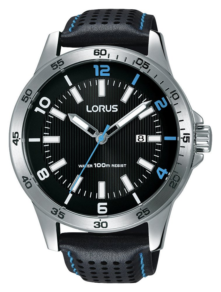 Lorus Men's RH919GX9 Black Leather Strap Sports Watch review