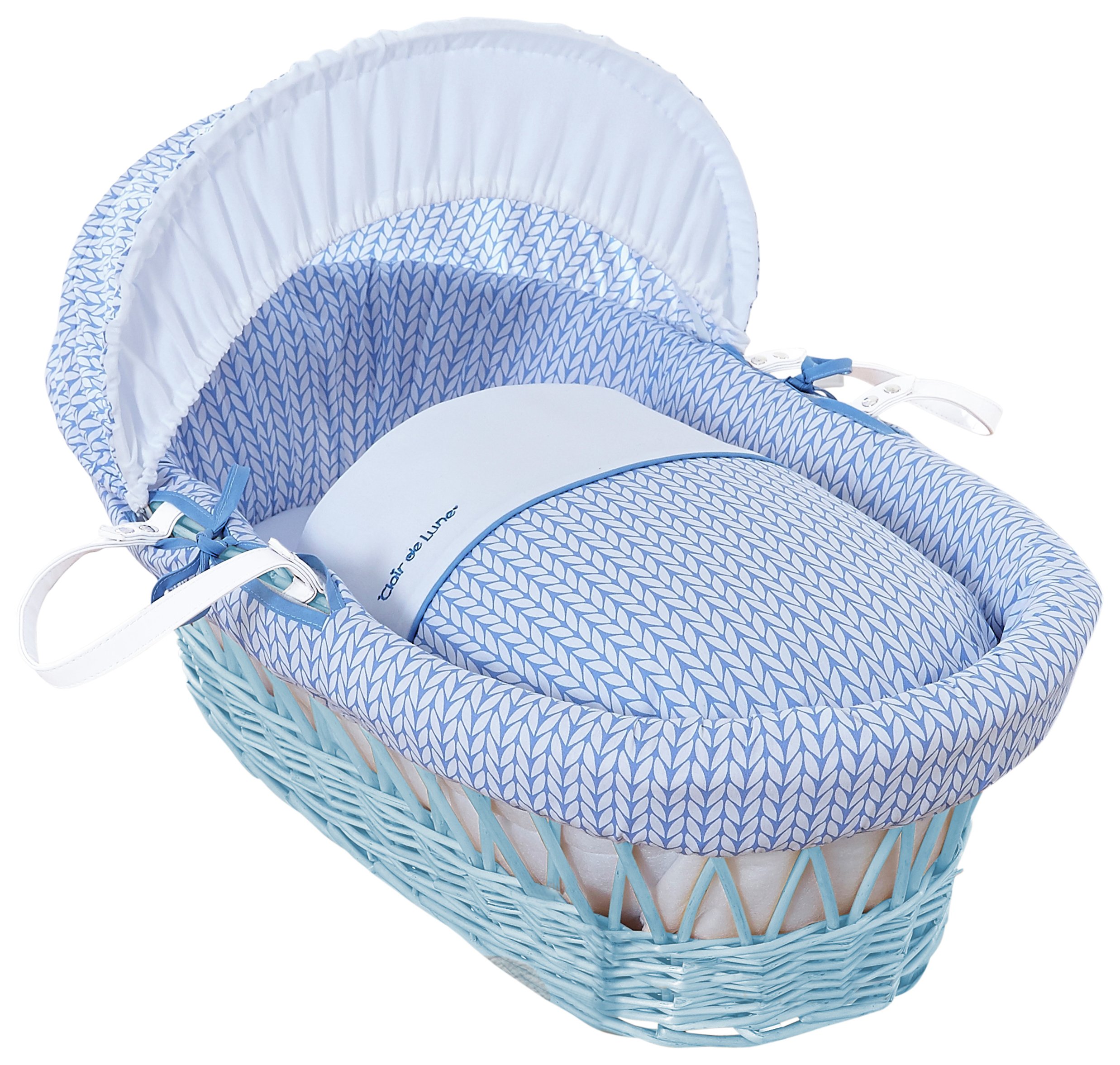 Clair de Lune Blue Barley Bébé Blue Wicker Moses Basket Review