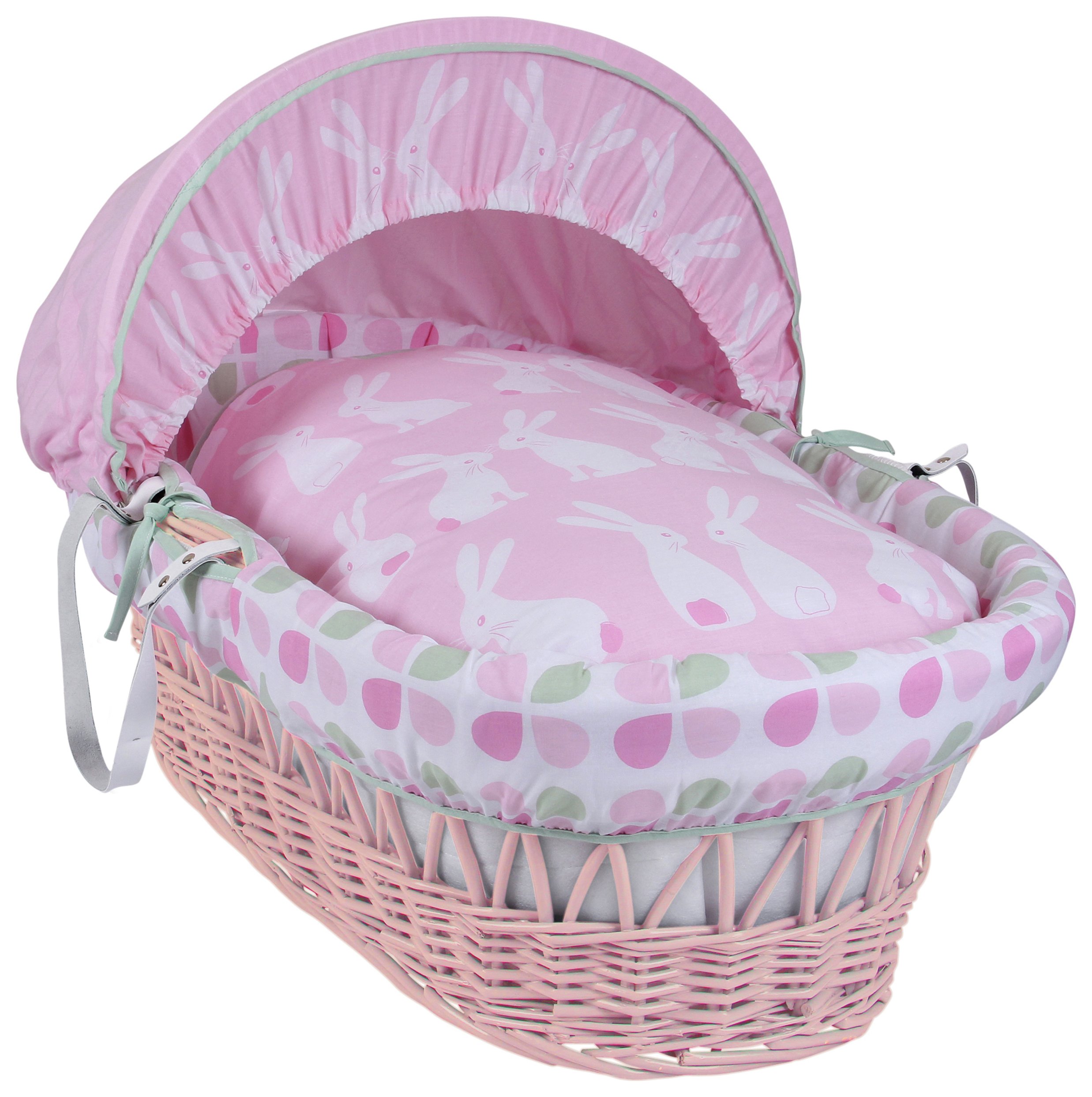 Clair de Lune Rabbits Pink Wicker Moses Basket Review