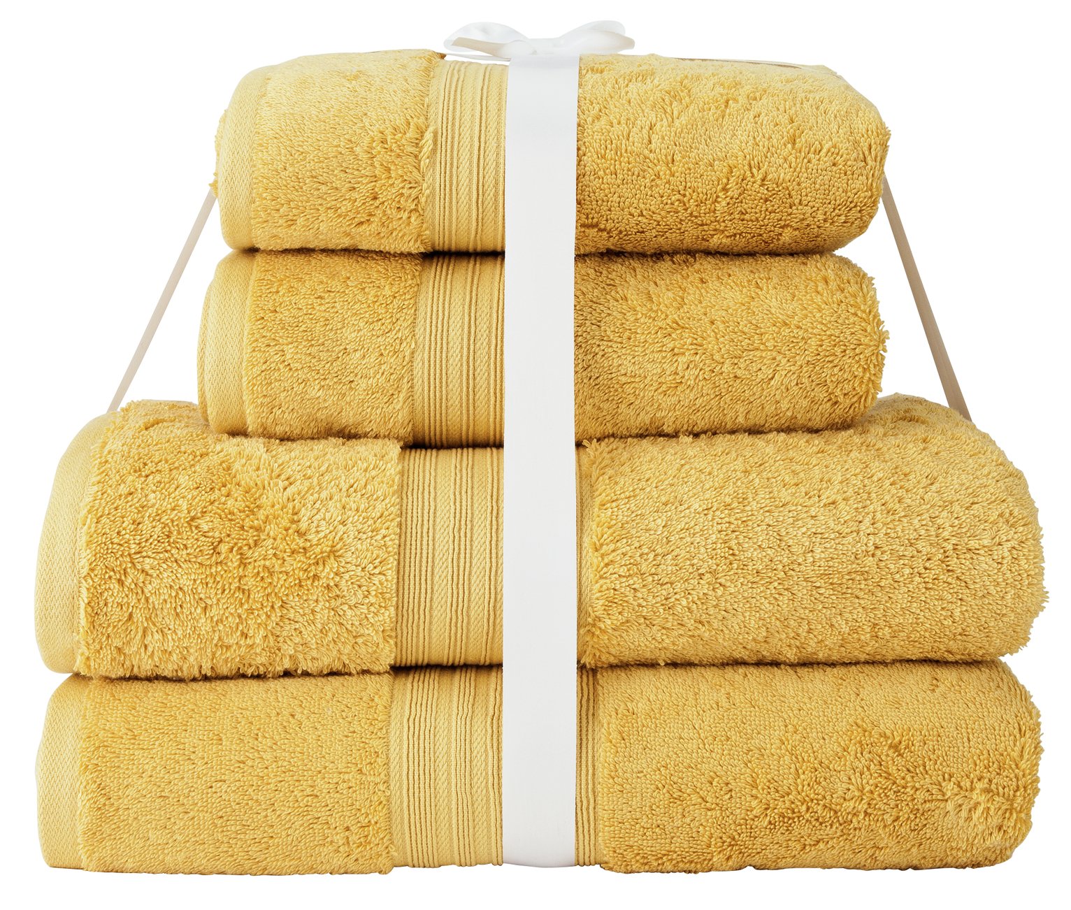 Heart of House Egyptian Cotton 4 Piece Towel Bale - Mustard Review