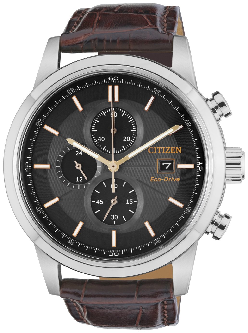 Citizen Men's Eco-Drive Brown Strap Chronograph Watch review