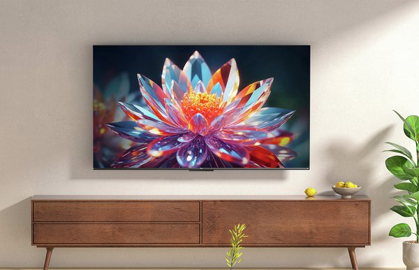 TV on a wall in a room set