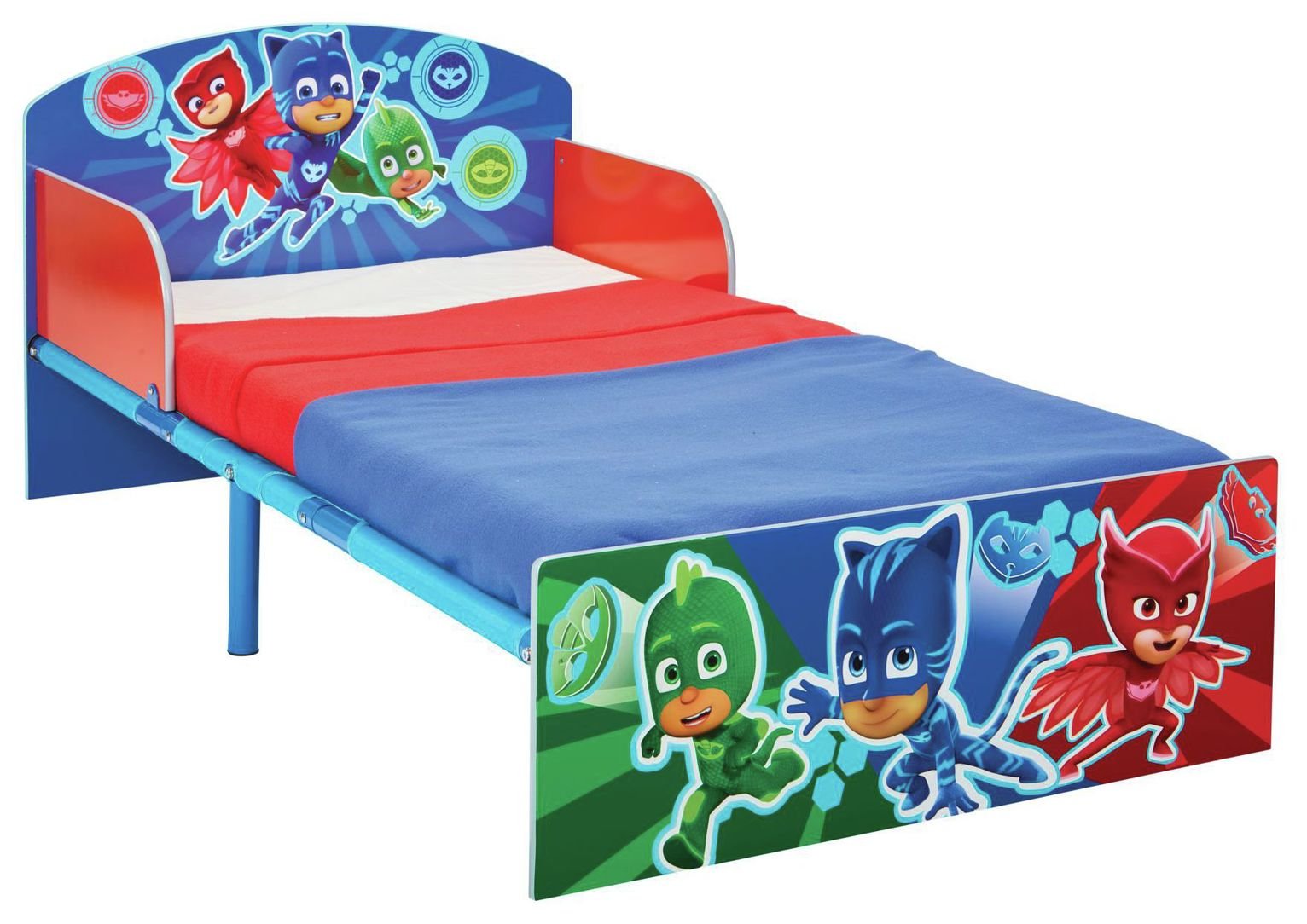 pj masks toddler bed with deluxe foam mattress