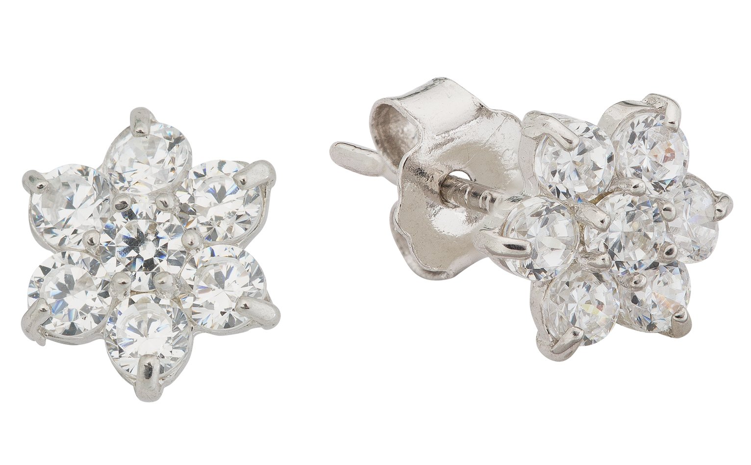 Revere 9ct White Gold Cubic Zirconia Star Stud Earrings review