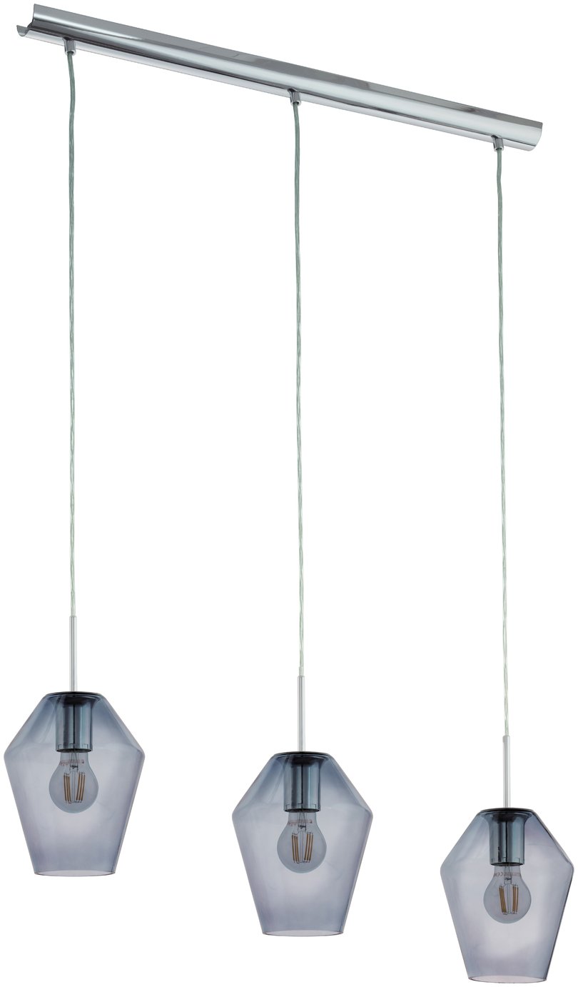 Eglo Murmillo 3 Light Smoked Glass Pendant Light review