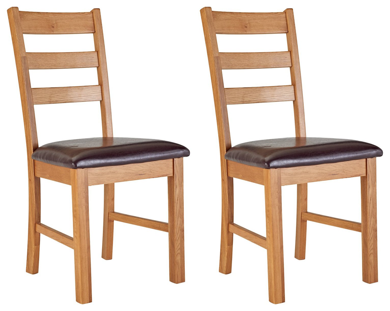 Collection Farmhouse Pair of Solid Oak Dining Chairs review