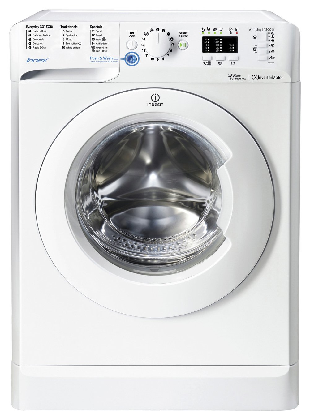 Review of Indesit BWA81283XW 8KG 1200 Spin Washing Machine