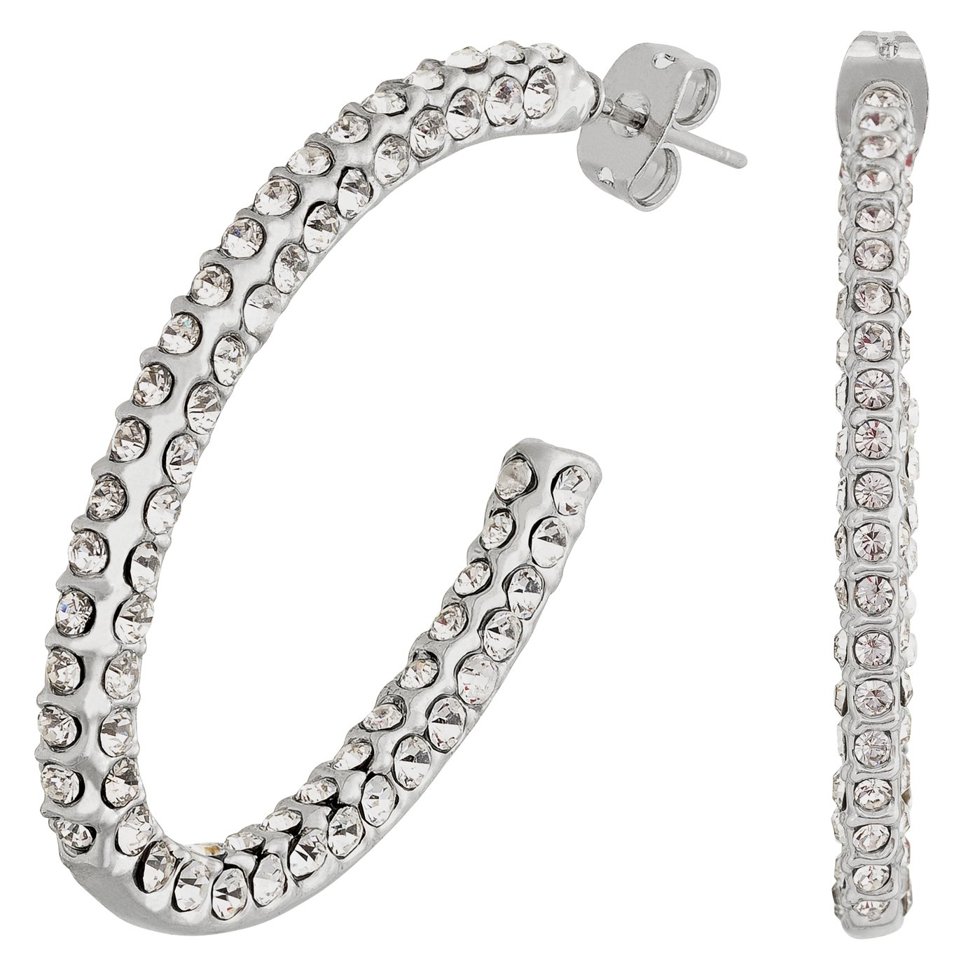 Stardust Silver Colour Crystal Hoop Earrings review