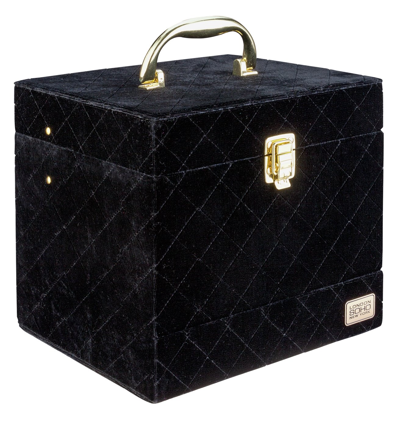 SOHO Black and Gold Quilted Velvet Vanity Case review