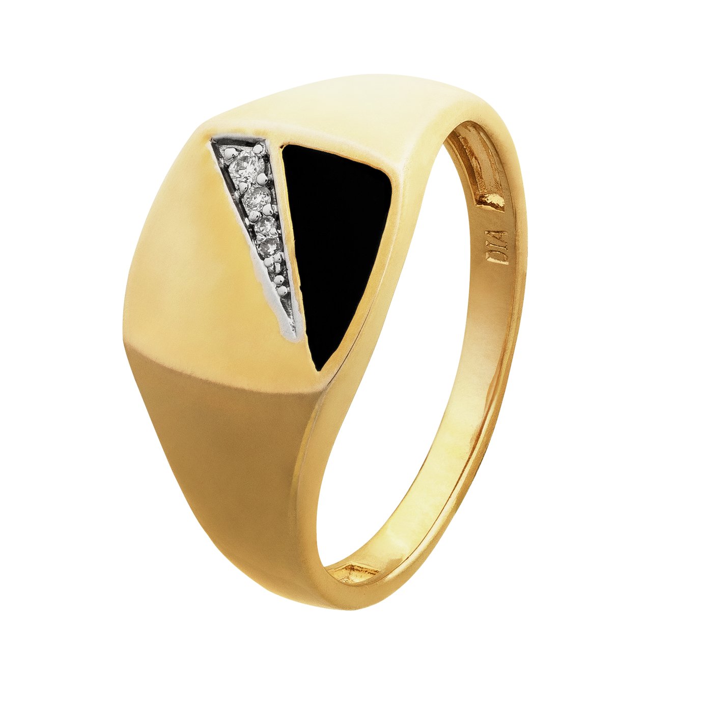 Revere Men's 9ct Gold Agate and 0.05ct Diamond Ring review