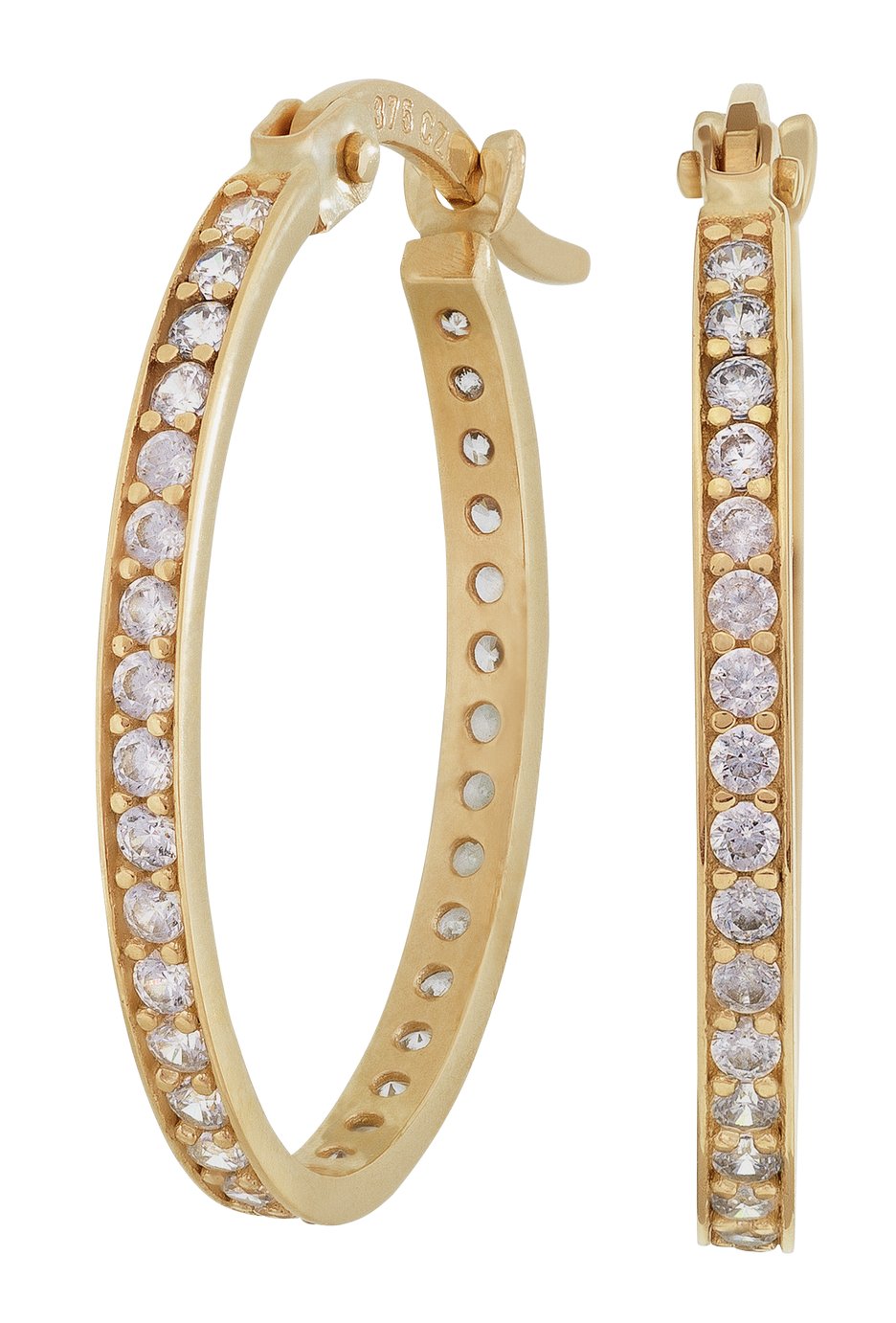 Revere 9ct Gold Oval Cubic Zirconia Hoop Earrings review