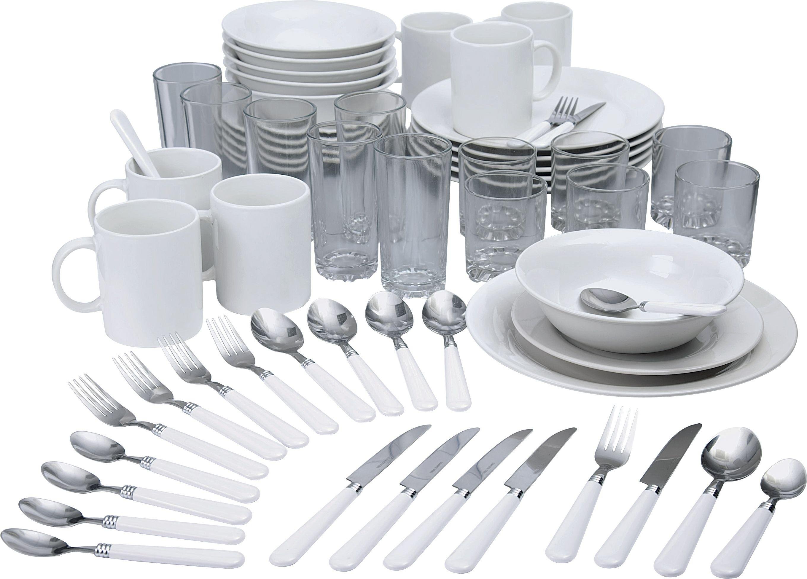 Buy HOME Essentials 60 Pc Stoneware Dinner Starter Set - White