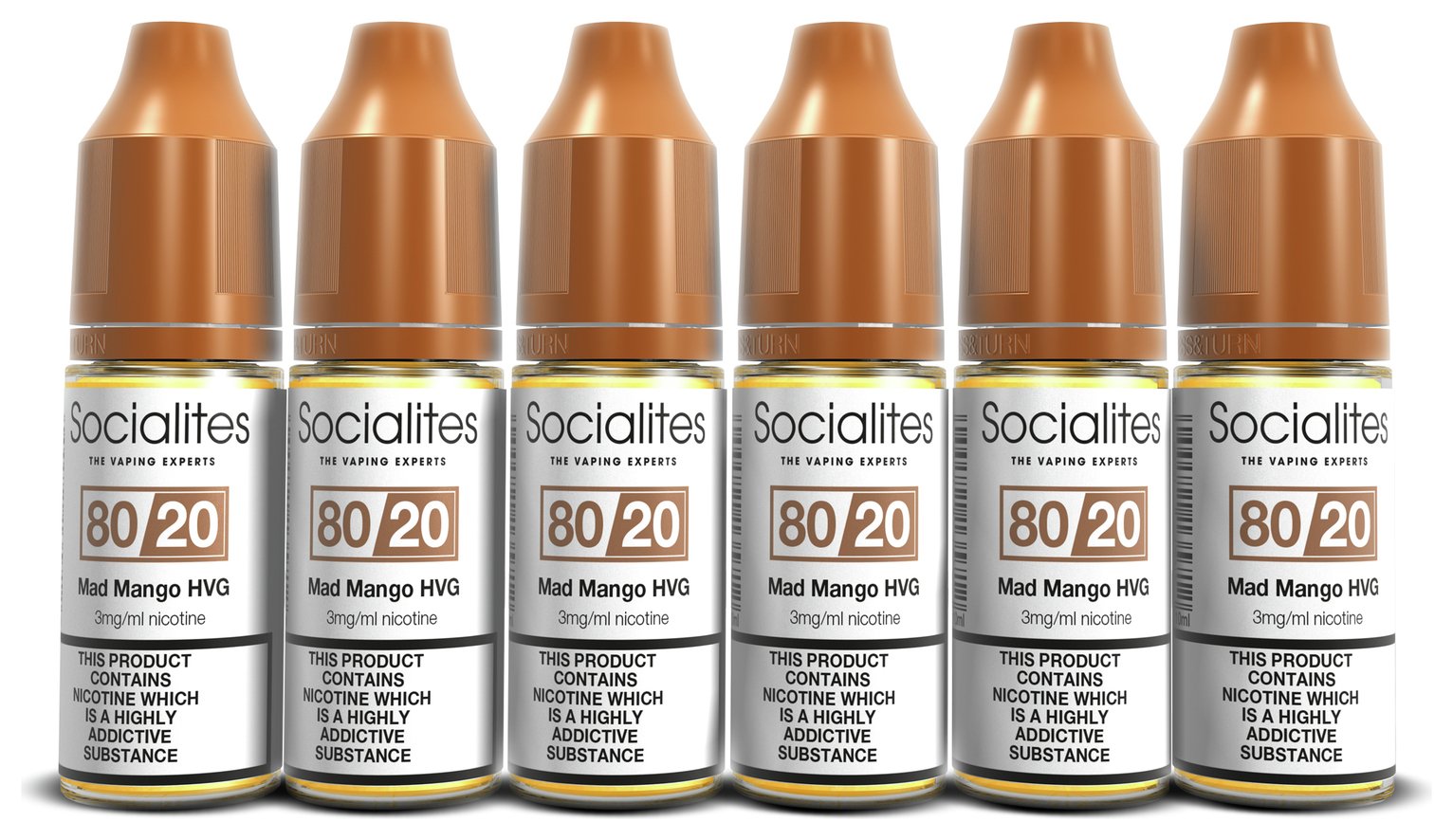 Socialites 80/20 E-Liquid 6 Pack - 3mg Mad Mango Review